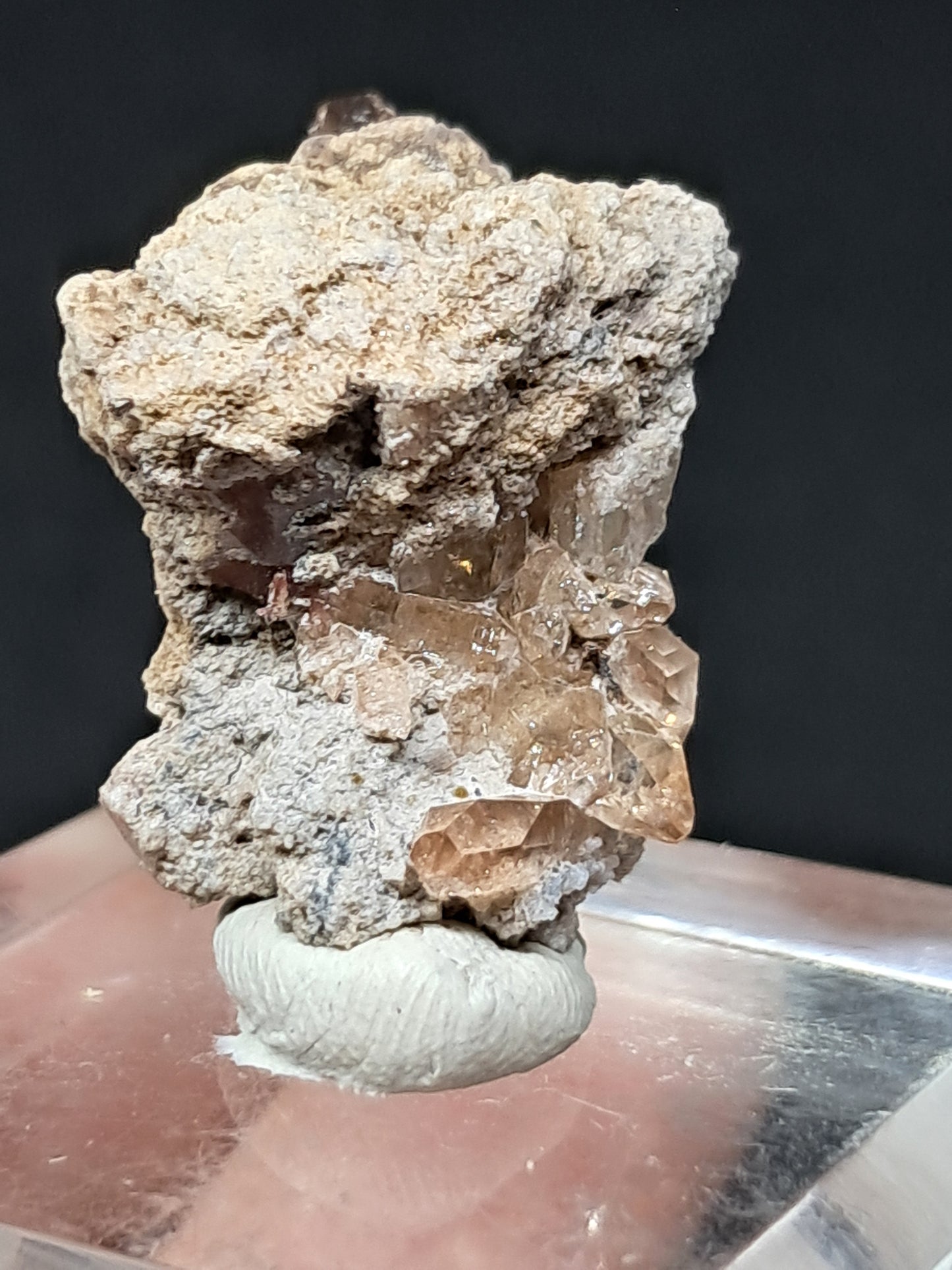 Cristales de topacio natural en matriz (México), piedra preciosa rara | Ejemplar mineral n.° TPZ8