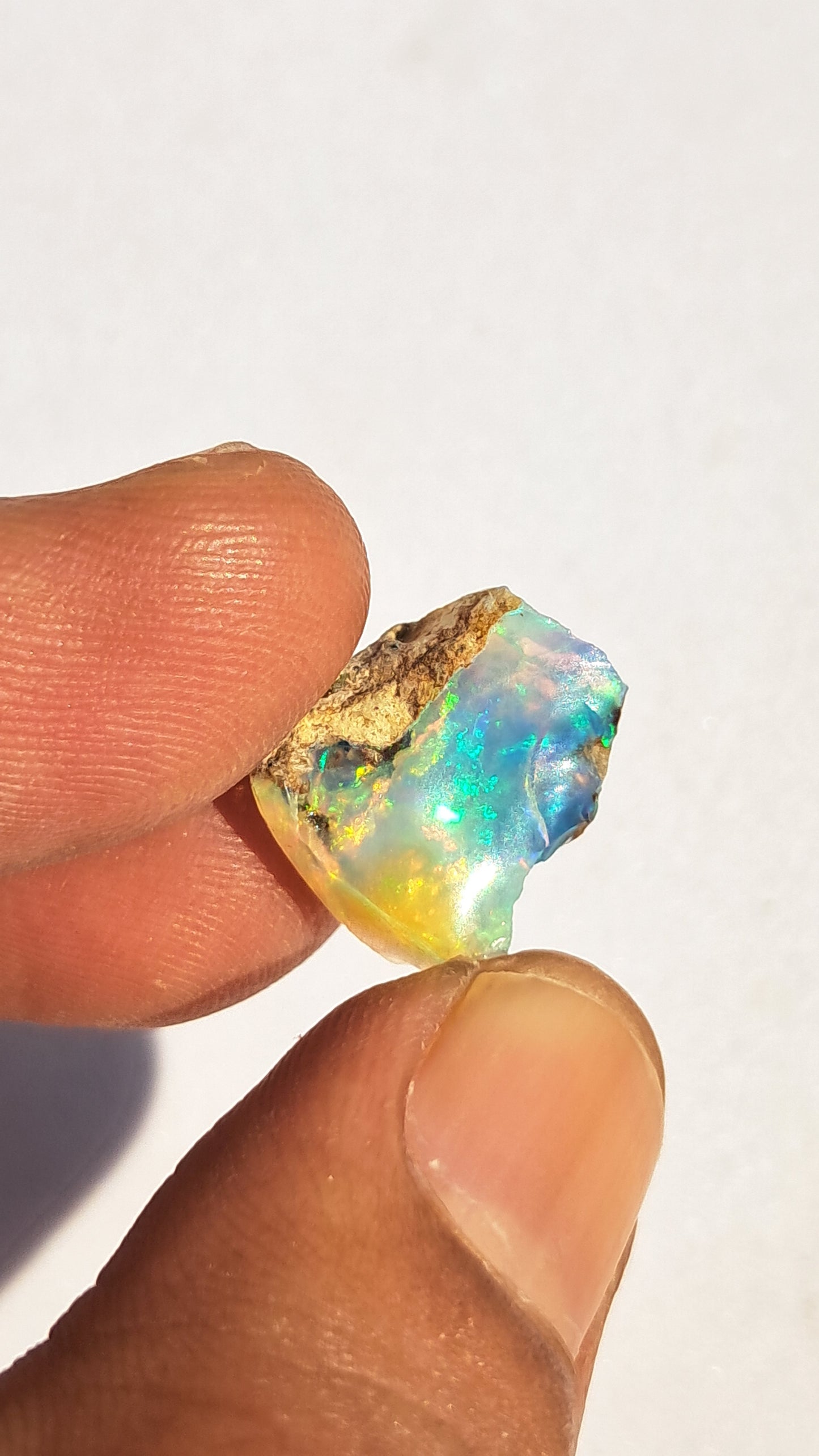 Natural Ethiopian Opal Rough | White Hydrophane Opal with Bright Play of Color #OP15