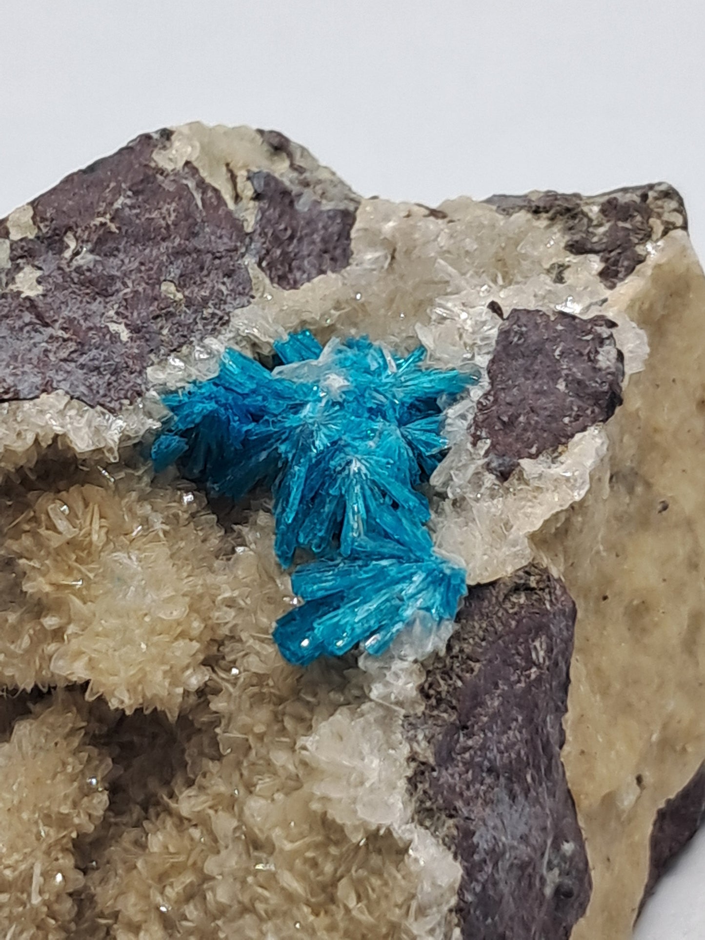 Cavansite on Heulandite Matrix (Wagholi) Rough Stone | Natural Crystal | Rare Mineral Specimen #CV18