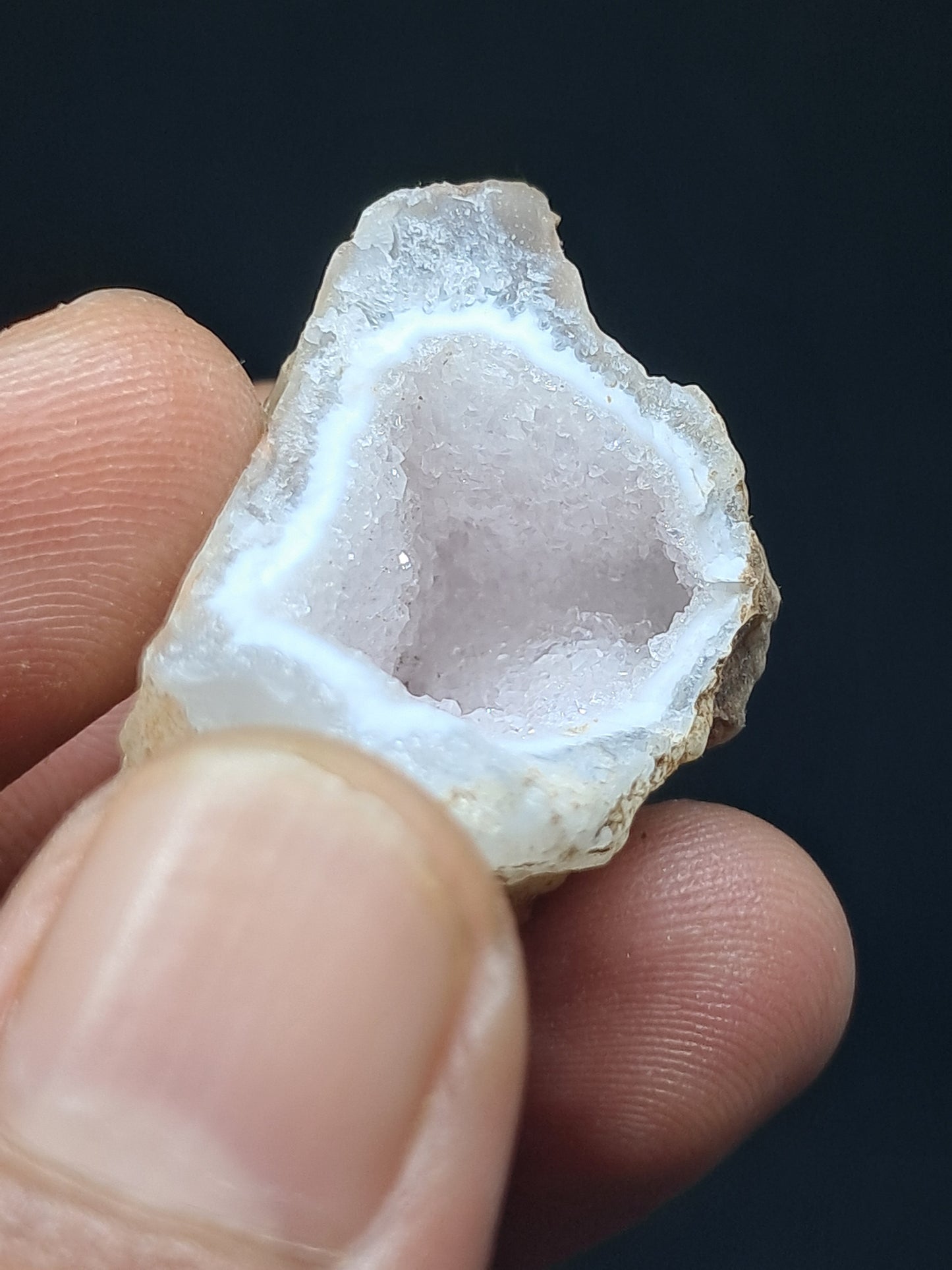Pink Quartz Geode (Ajanta) | Deep Cavity | Natural Crystal | Chalcedony #GD24