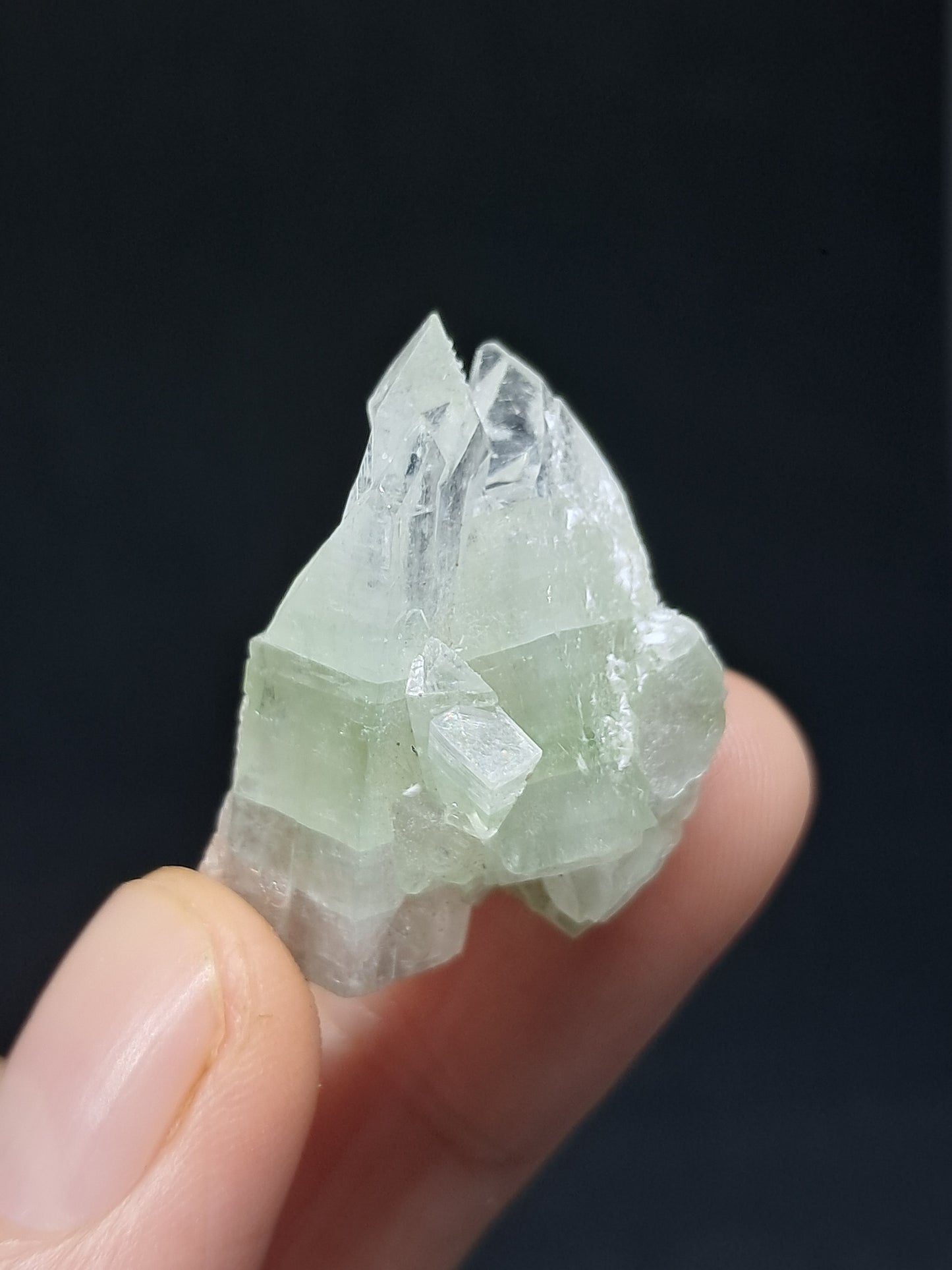 Green Apophyllite Crystal w/ Okenite (Ajanta) Natural Point | Mineral Specimen #AP63