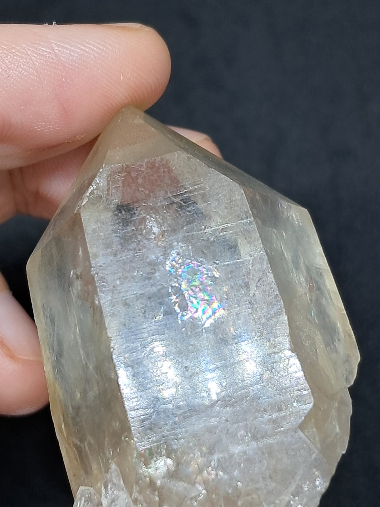 Natural Citrine "Kundalini" with Rainbows (Democratic Republic of Congo) Crystal Point | Mineral Specimen) #CTN16