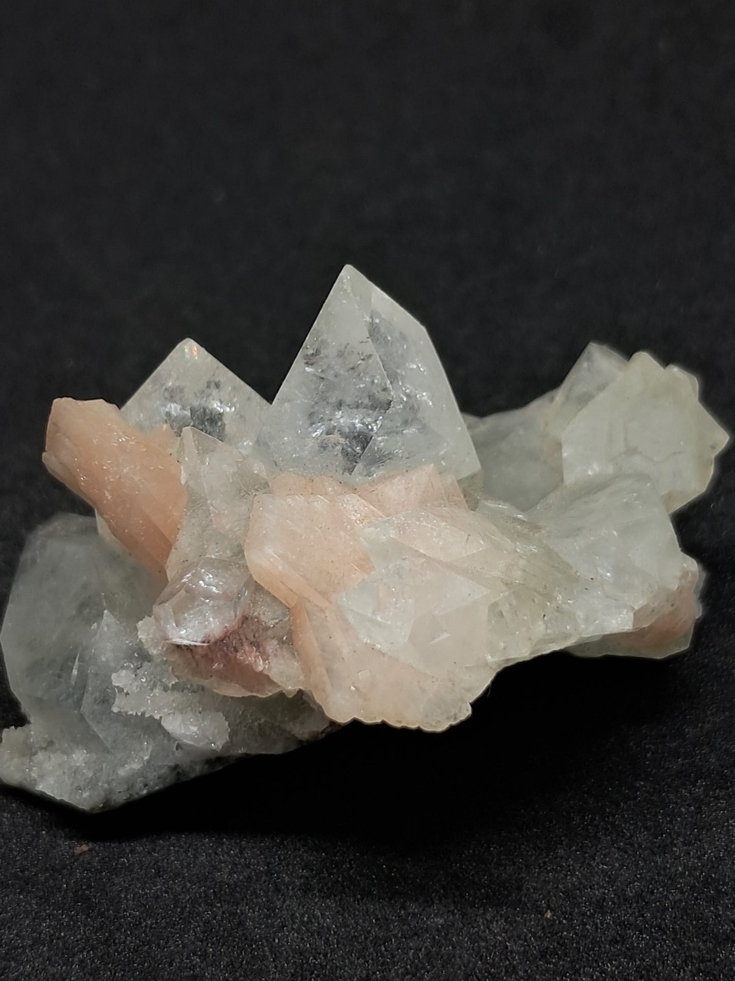 Clear Apophyllite w/ Stilbite on Heulandite Matrix (Ajanta) | Natural Crystal | Mineral Specimen #AP8