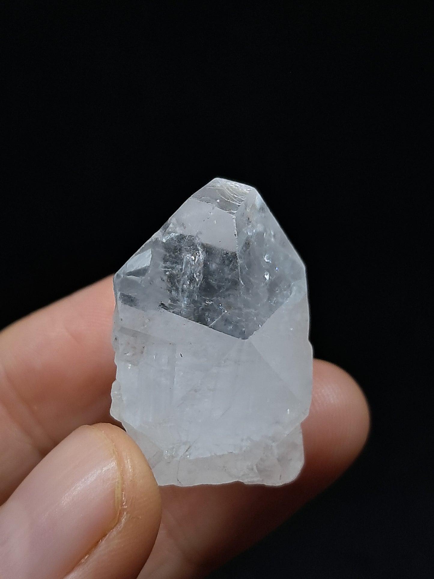 Clear Apophyllite Point w/ Stilbite (Ajanta) Natural Crystal | Mineral Specimen #AP54