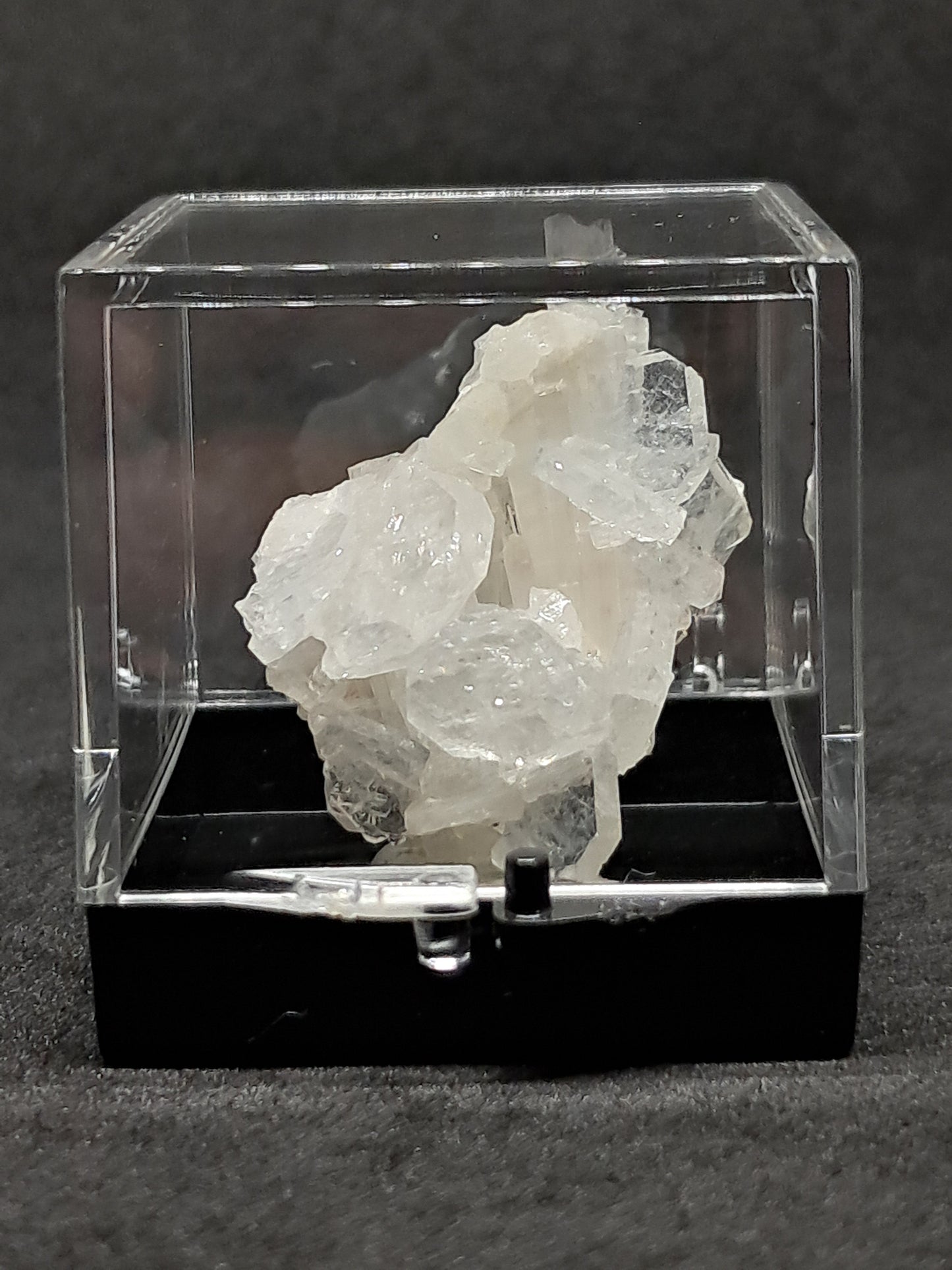 Scolecite w/ Apophyllite Mounted in Box (Ajanta) Natural Crystal | Mineral Specimen #ZL9