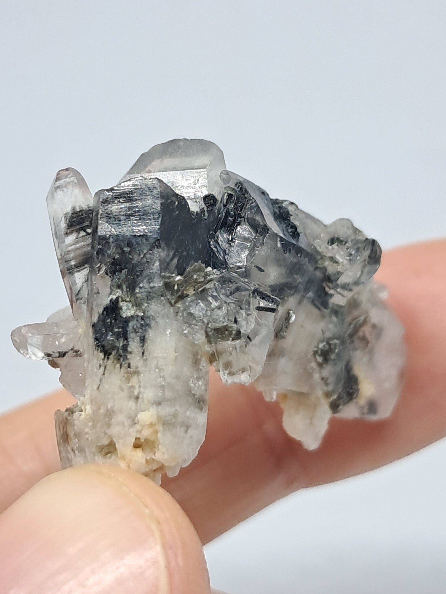 Tourmalinated Quartz with Mica and Feldespar inclusions (natural crystal point) #TQ14