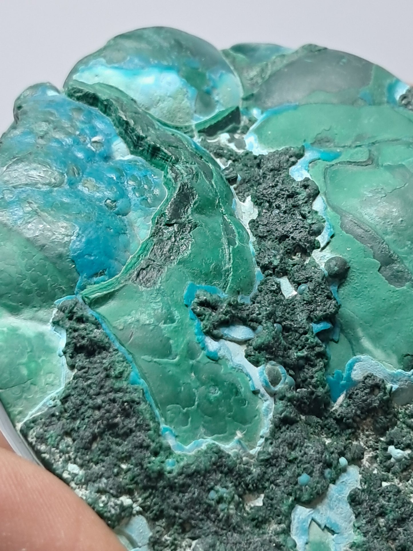 Malaquita con crisocola | Mitad pulida, mitad bruta | Piedra natural | Tamaño grande | Hermosos diseños #CM18