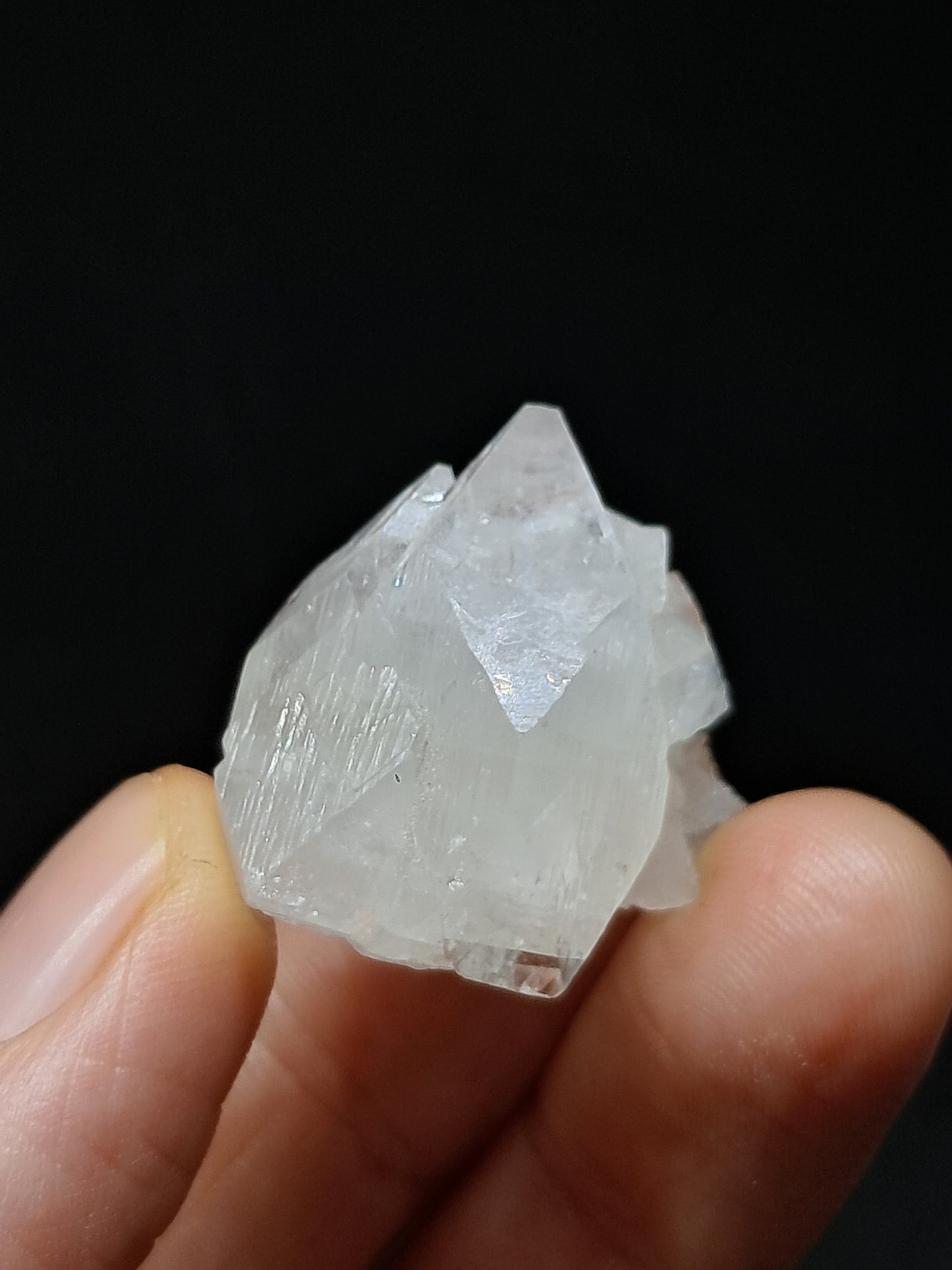 Clear Apophyllite Point w/ Heulandite (Ajanta) Natural Crystal | Mineral Specimen #AP56