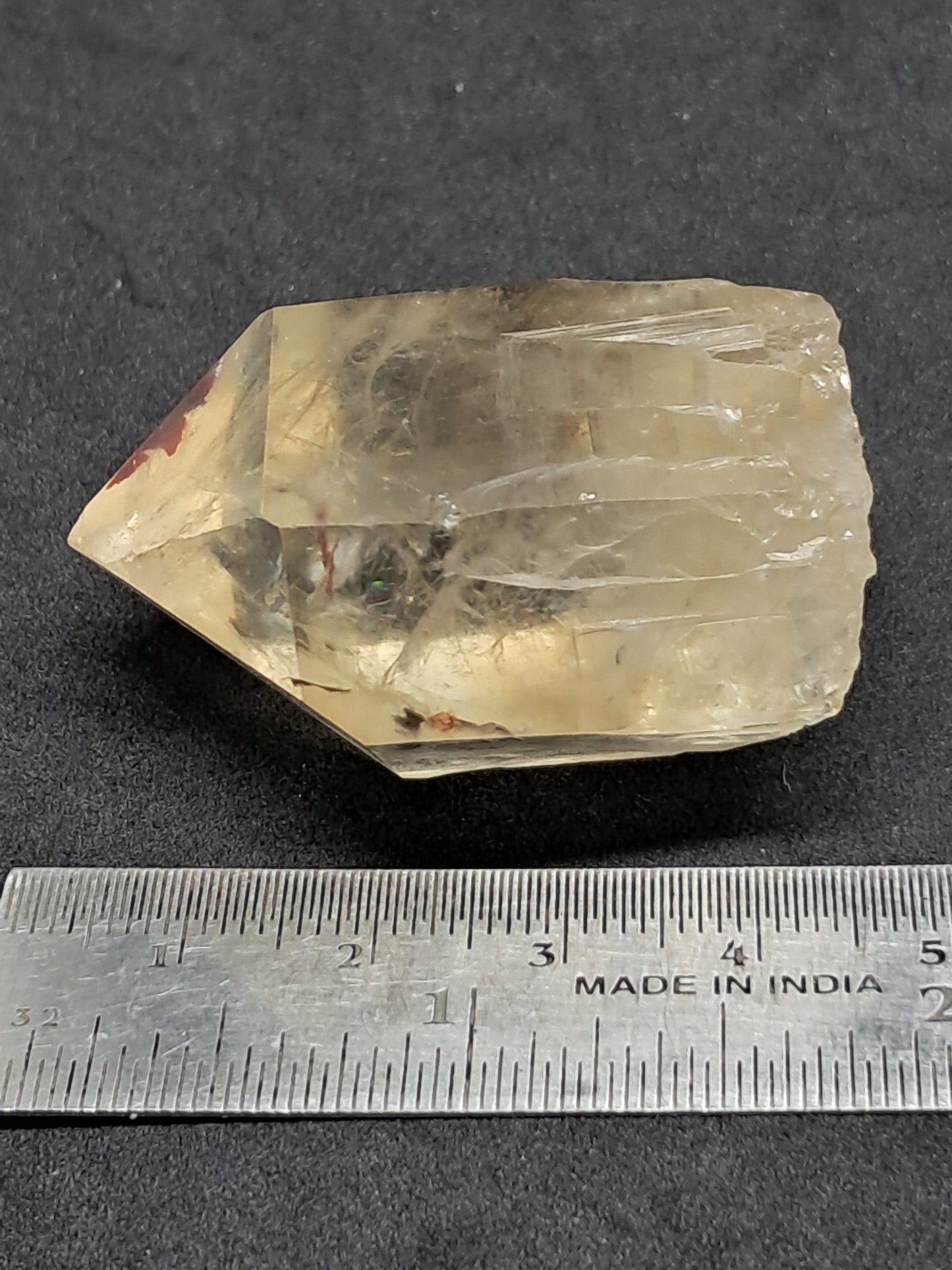 Natural Citrine "Kundalini" with Hematite (Democratic Republic of Congo) Crystal Point | Mineral Specimen #CTN19