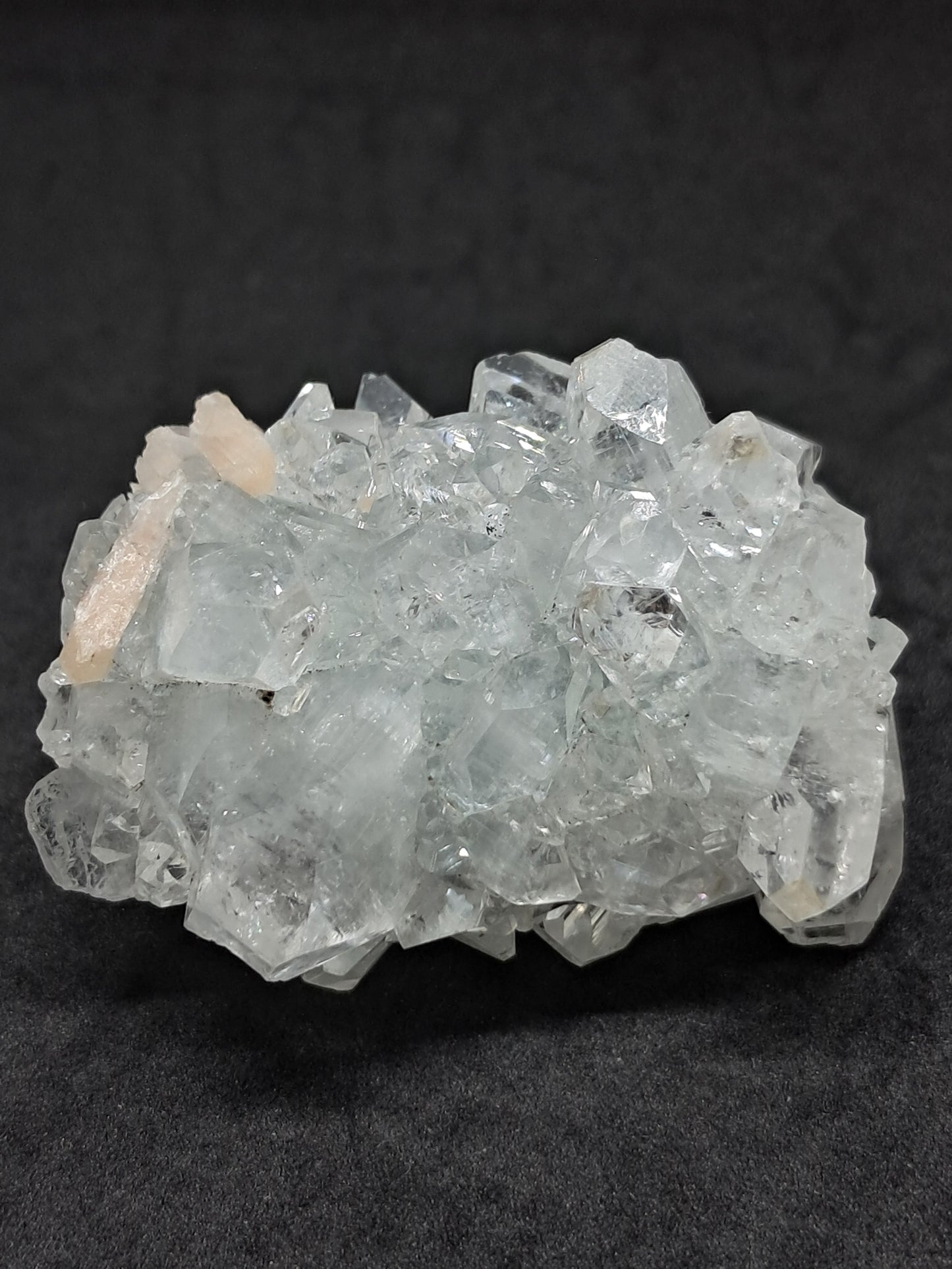Clear Apophyllite Stalactite w/ Stilbite (Ajanta) Natural Crystal | Mineral Specimen #AP15