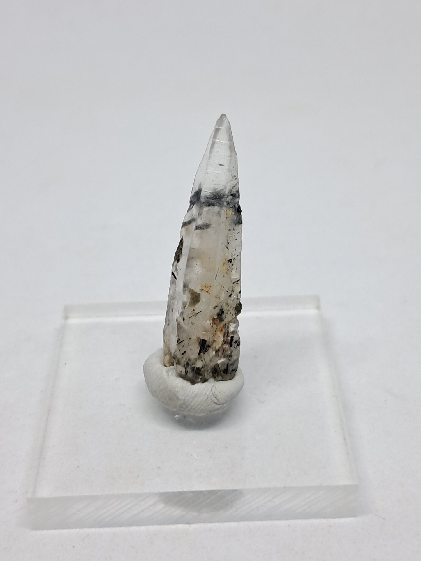 Tourmalinated Quartz w/ Mica and Feldspar Inclusions (Karur) Natural Crystal Point | Mineral Specimen #TQ18