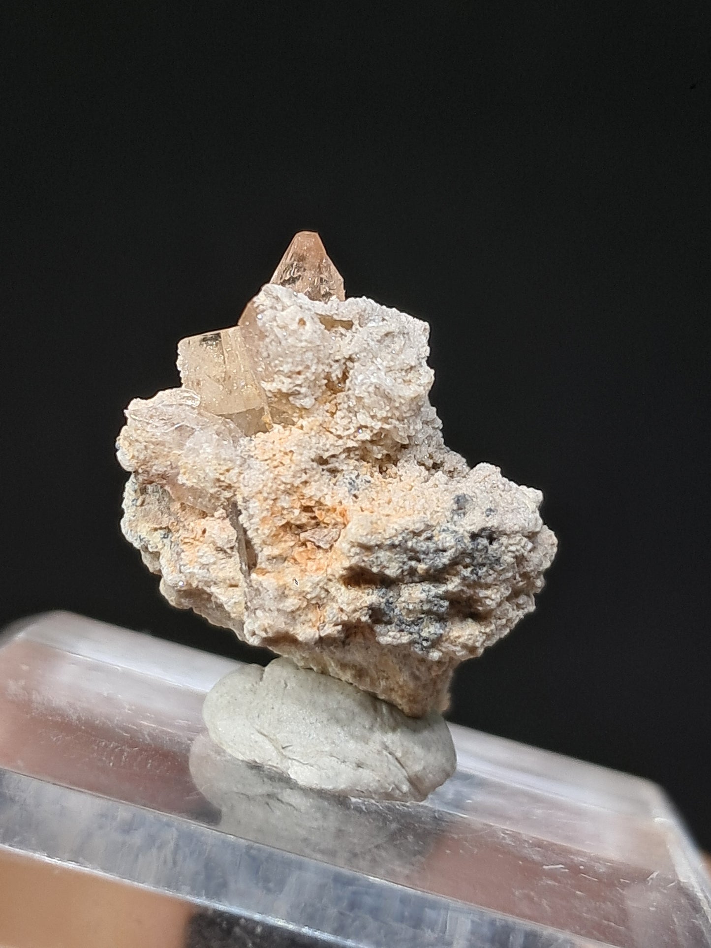 Cristales de topacio natural en matriz (México), piedra preciosa rara | Ejemplar mineral n.° TPZ26