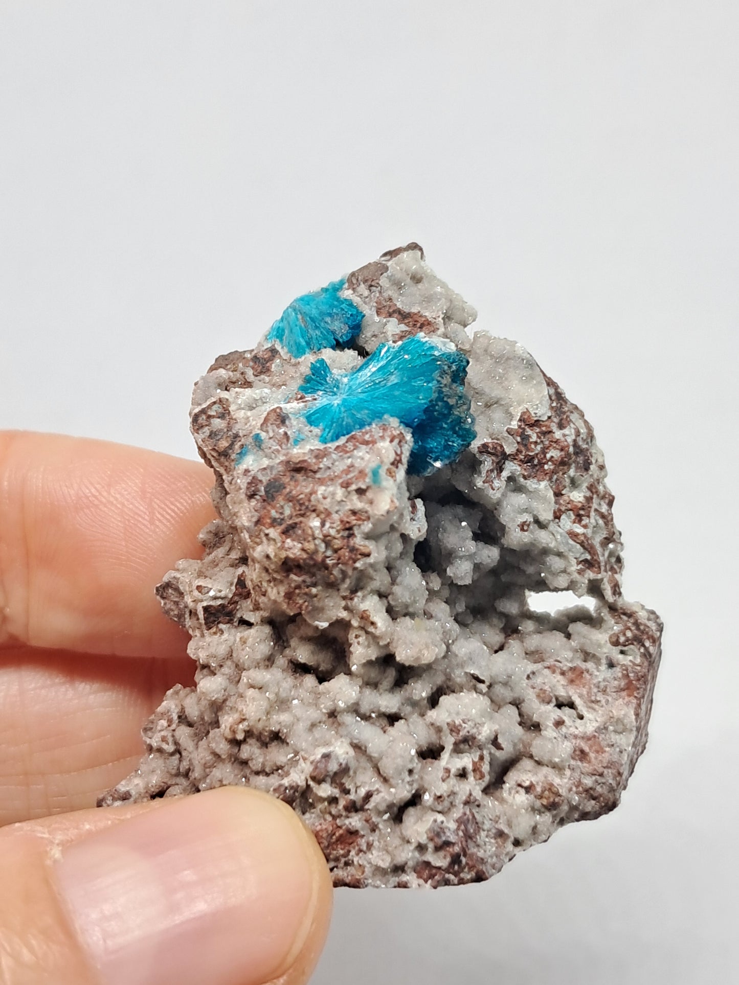 Cavansite on Heulandite Matrix (Wagholi) Rough Stone | Natural Crystal | Rare Mineral Specimen #CV11
