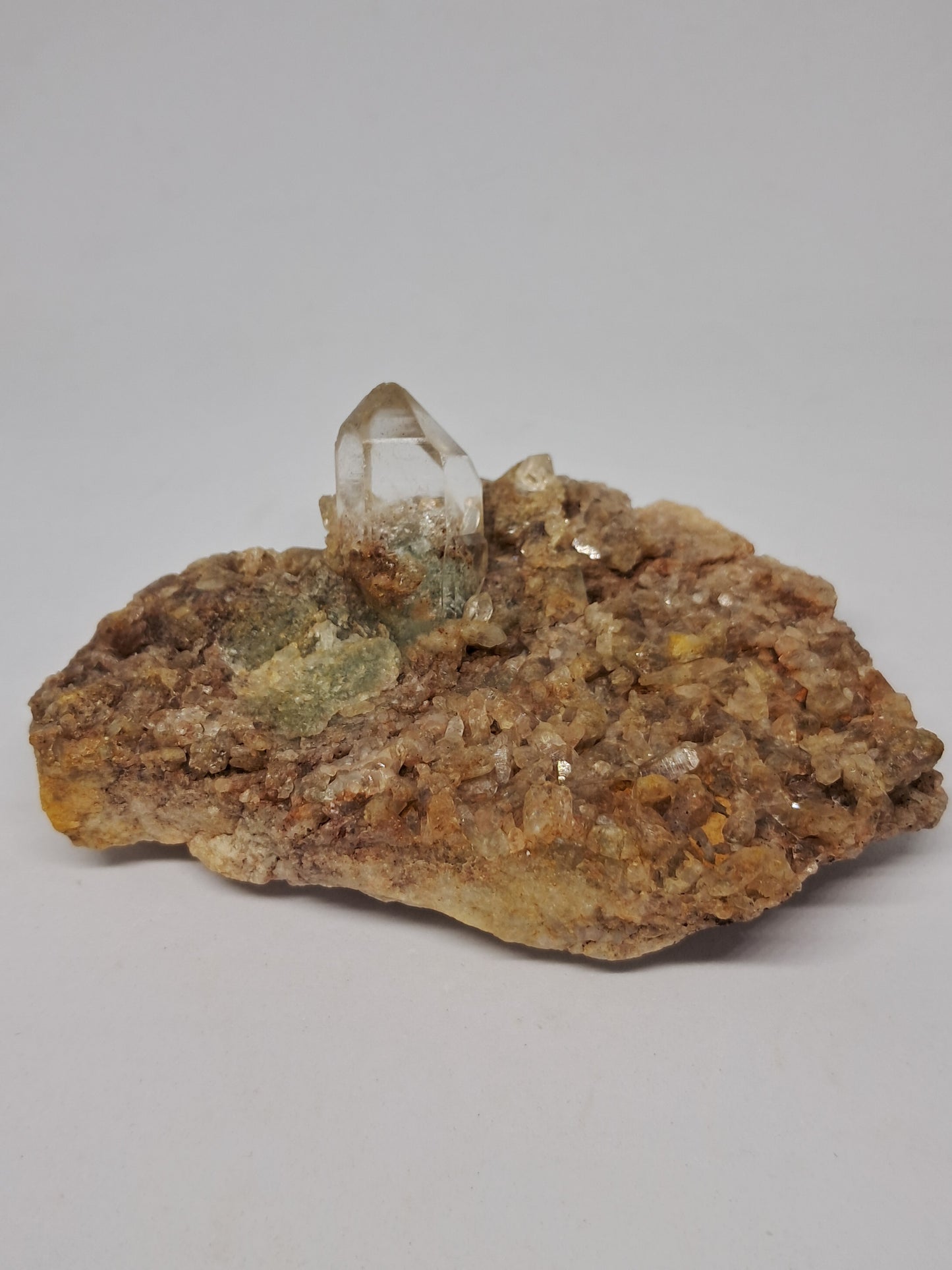 Chlorite Quartz Point on Hematite included Quartz Cluster (Tamil Nadu) Natural Stone | Garden Chamanic Crystal #CQ6