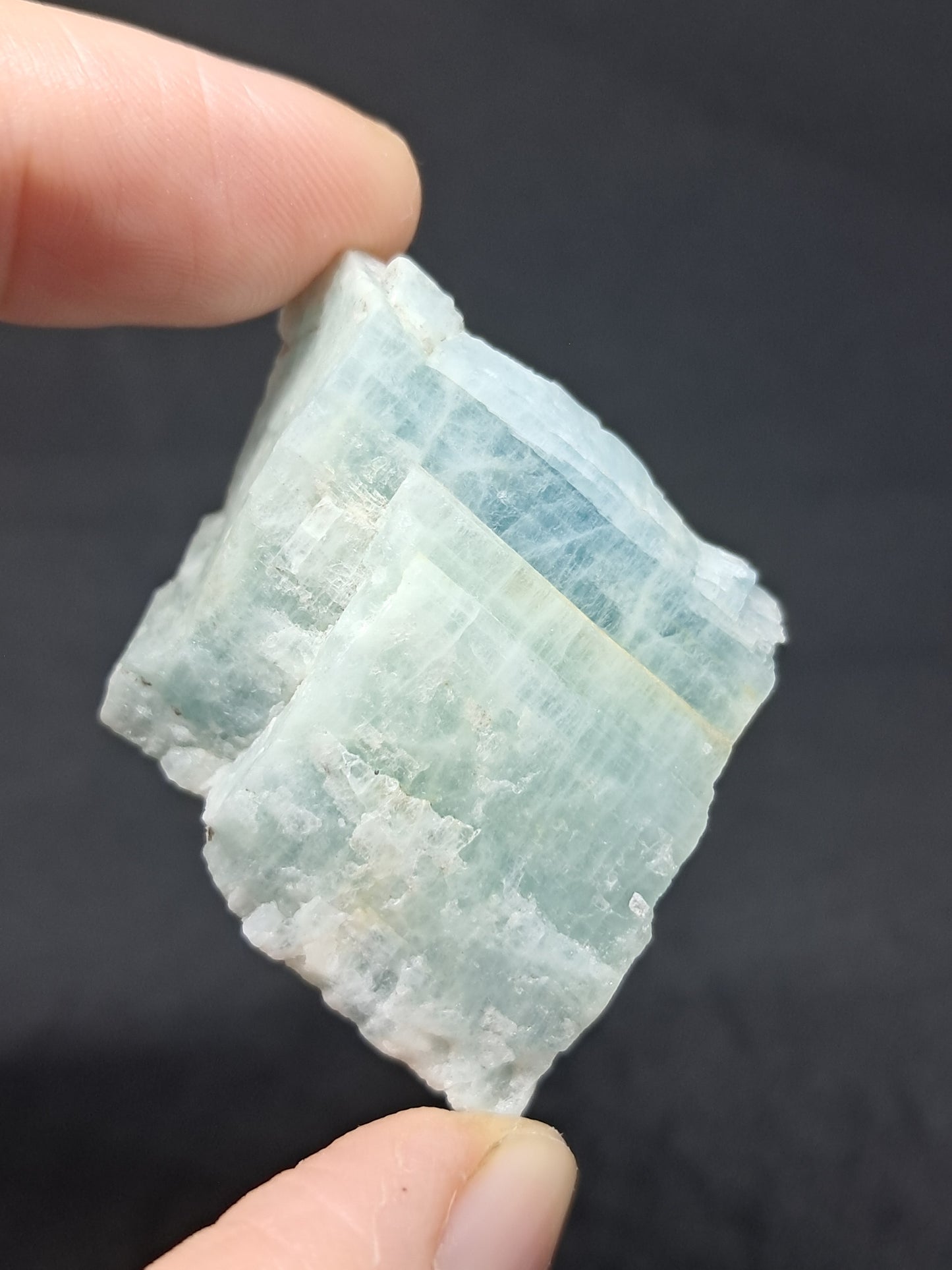 Aquamarine (Andhra Pradesh) Rough Hexagonal Crystal | Mineral Specimen #AQM5