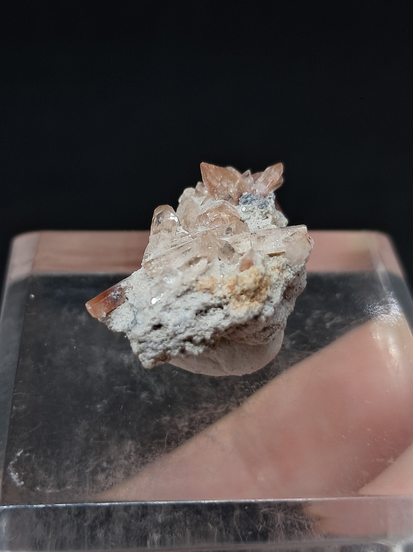 Cristales de topacio natural en matriz (México), piedra preciosa rara | Ejemplar mineral n.° TPZ15