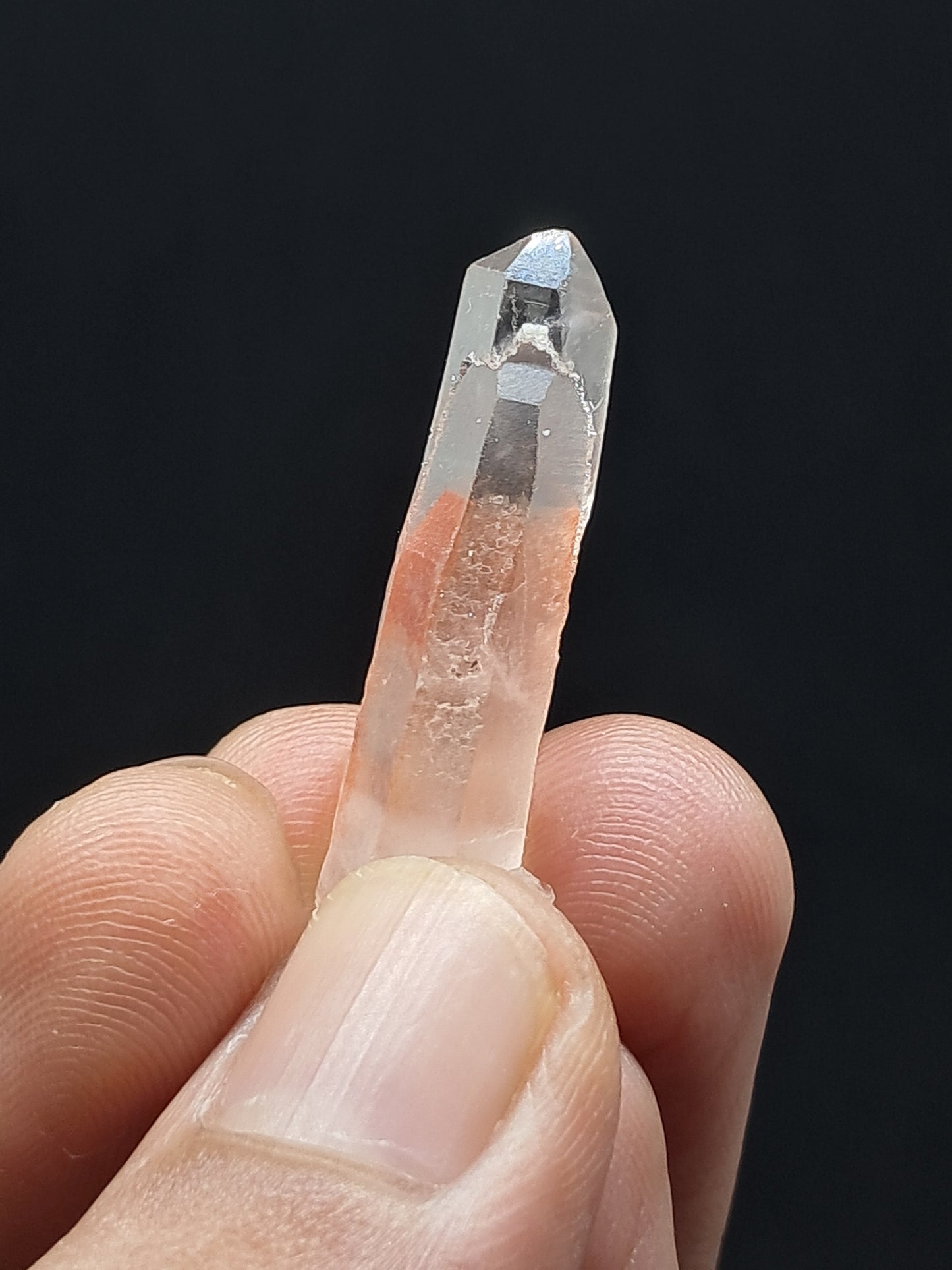 Cuarzo fantasma hematita (Telangana) | Cristal natural | Ejemplar mineral n.° HPQ48