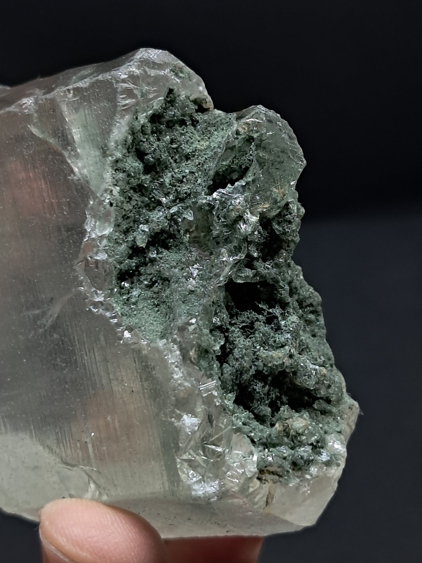 Phantom Quartz with Chlorite and Rutile inclusion (Non-precious Natural Stone) #CH32