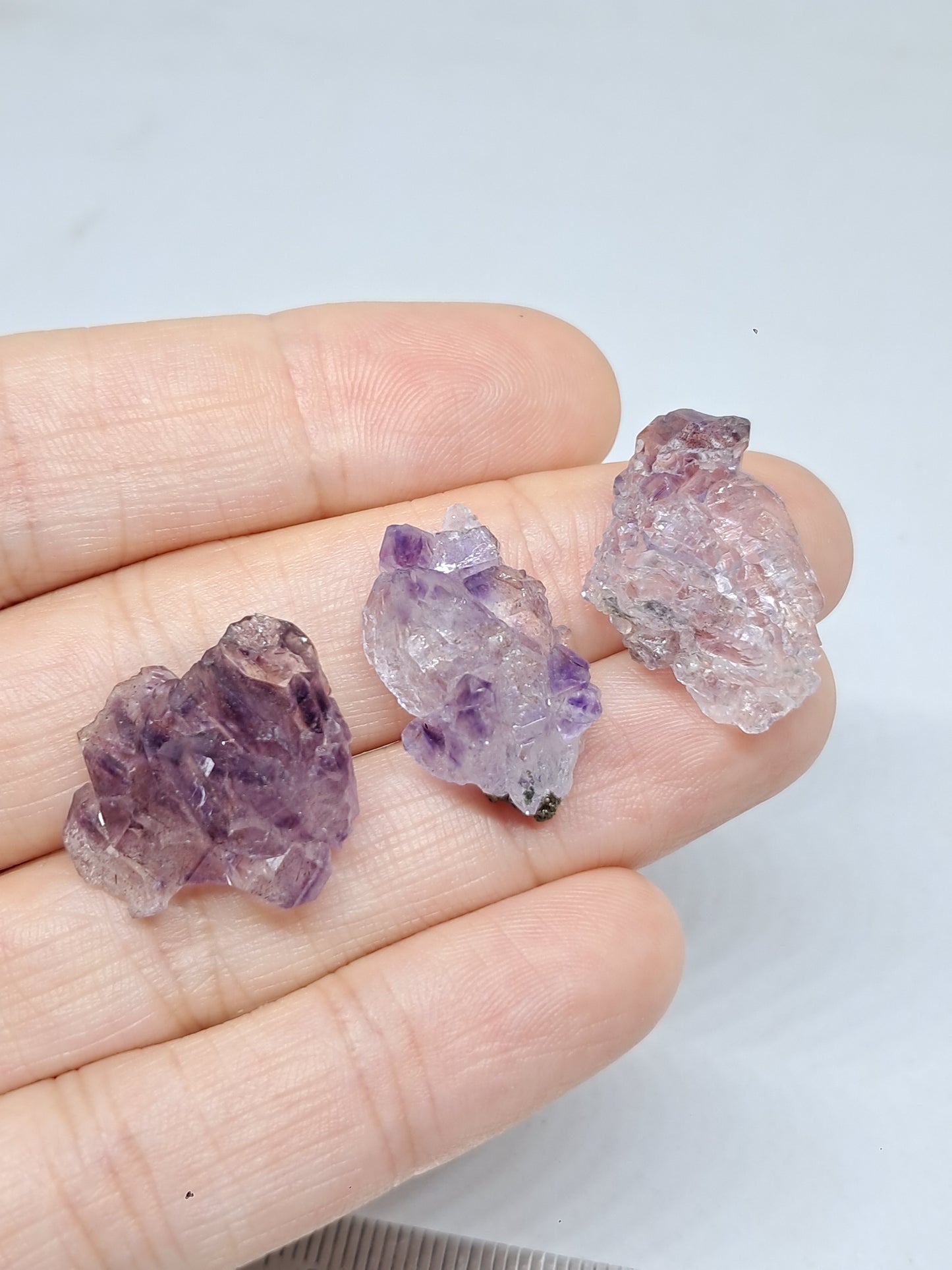 Set of 3 Amethyst from Karur | Natural Crystals | Mineral Specimen #KA170