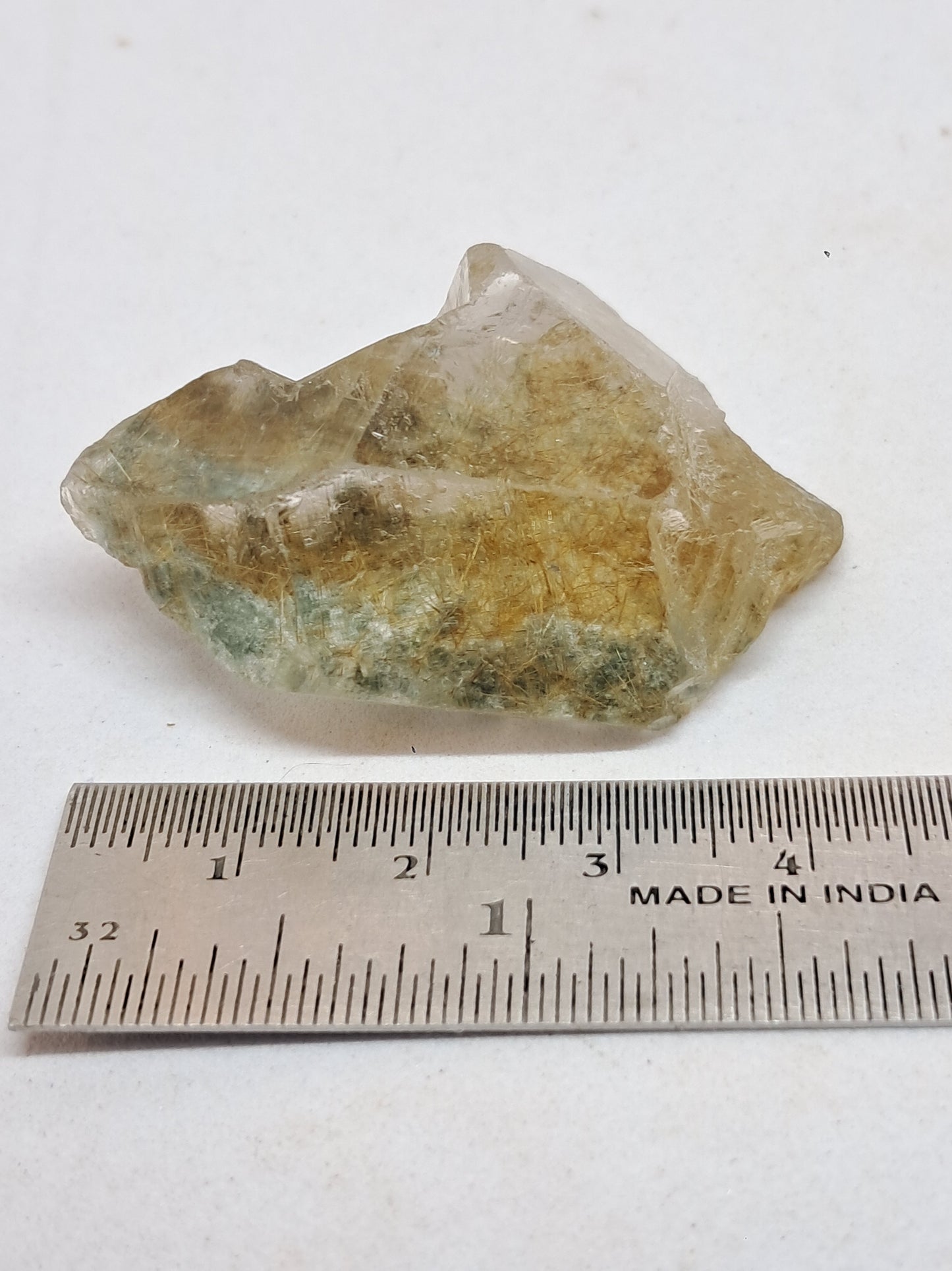 Quartz w/ Chlorite and Golden Rutile Inclusions (Himachal Pradesh) Rough Stone | Natural Crystal | Mineral Specimen #CH40