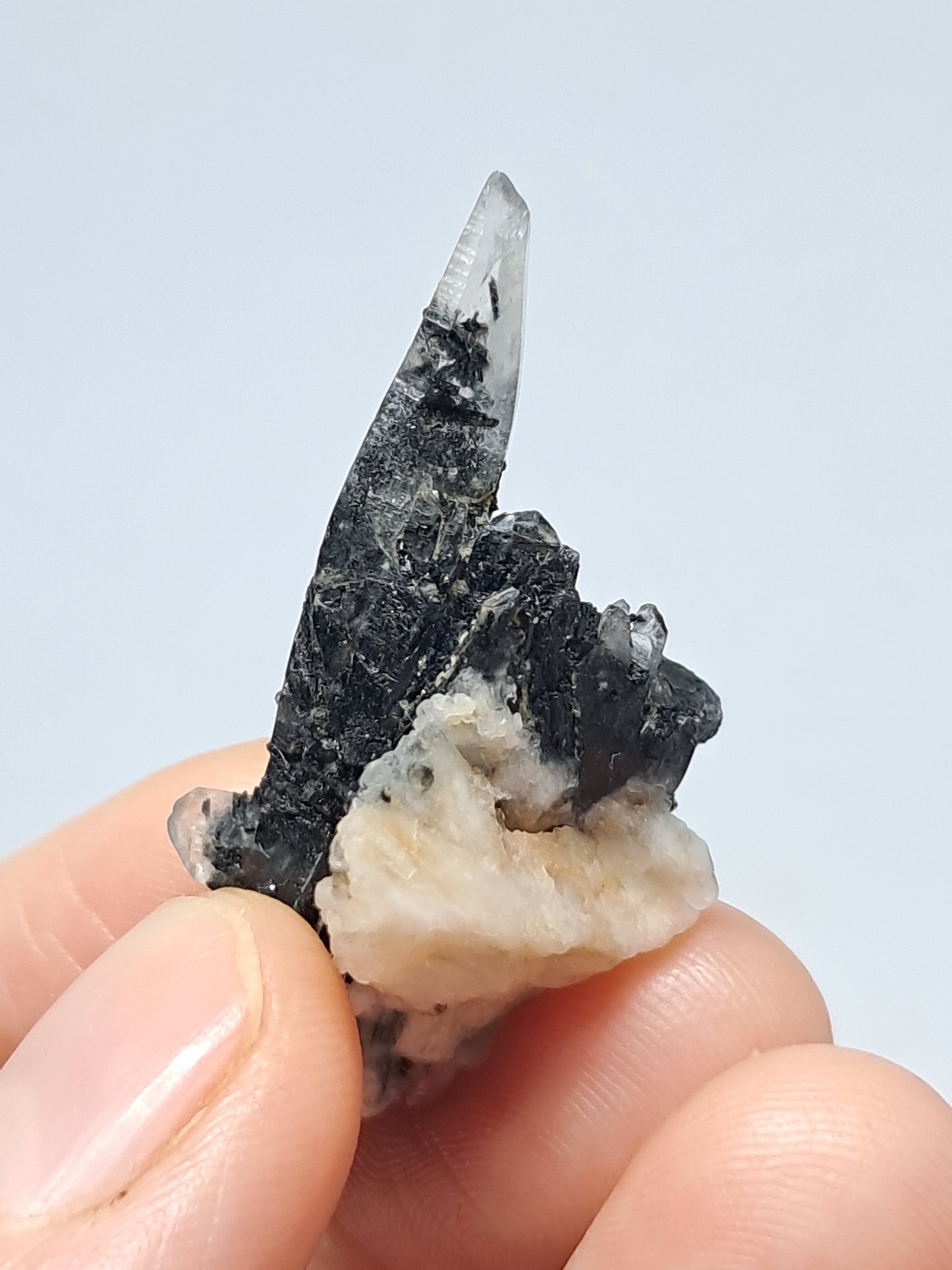 Tourmalinated Quartz Natural Crystal Point (Non-precious stone) #TQ22