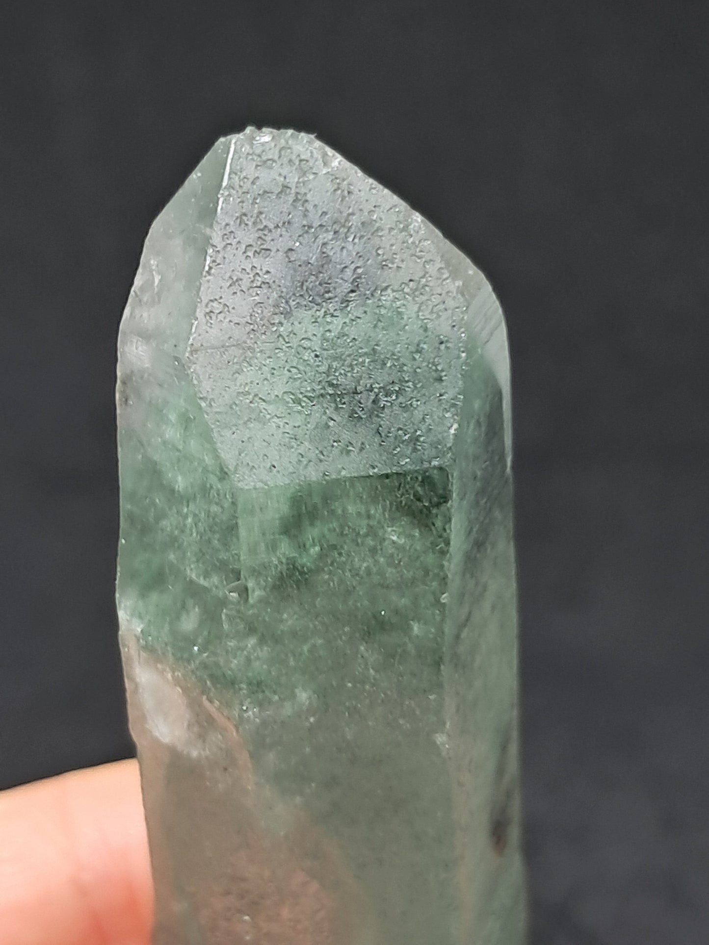 Chlorite Phantom Quartz Point (Himachal Pradesh) Rough Stone | Natural Crystal | Mineral Specimen #CQ4