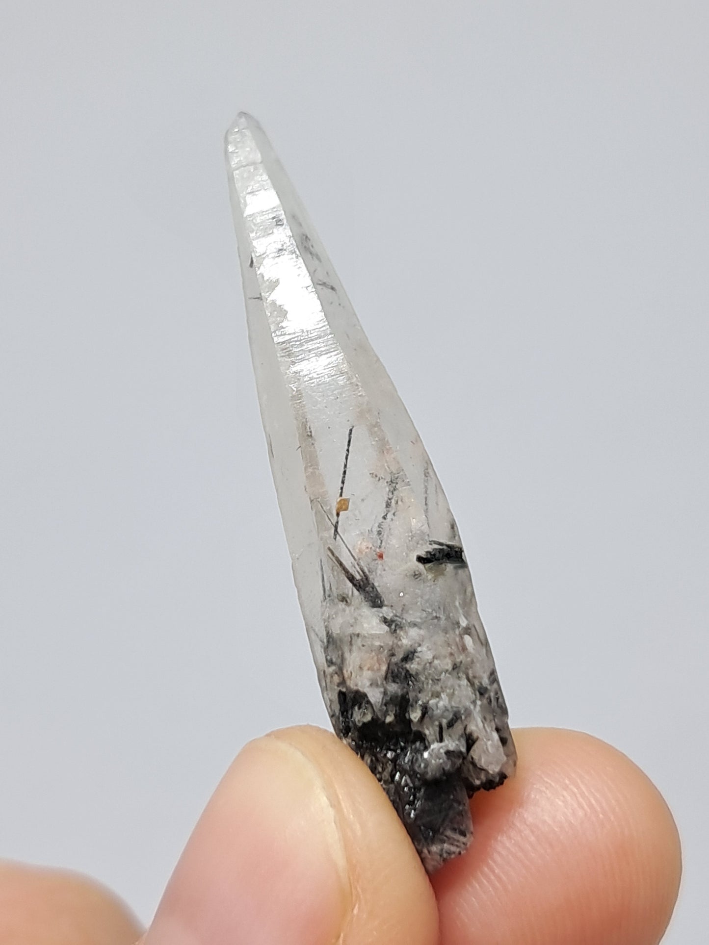 Tourmalinated Quartz Natural Crystal Point (Karur) Rough Stone | Mineral Specimen #TQ7