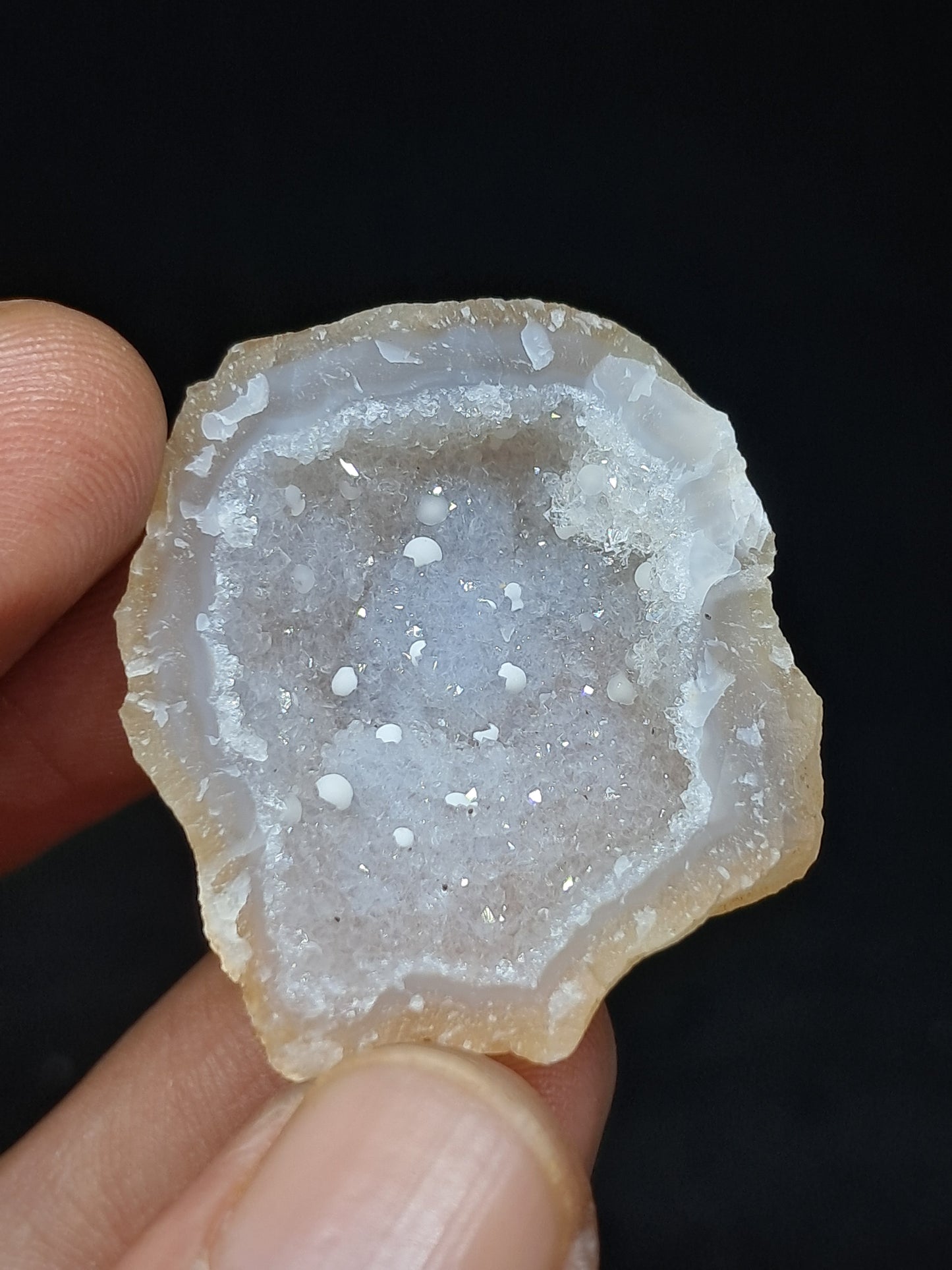 Quartz Geode w/ White Fluorite Balls (Ajanta) Rough Stone | Natural Crystal #GD25