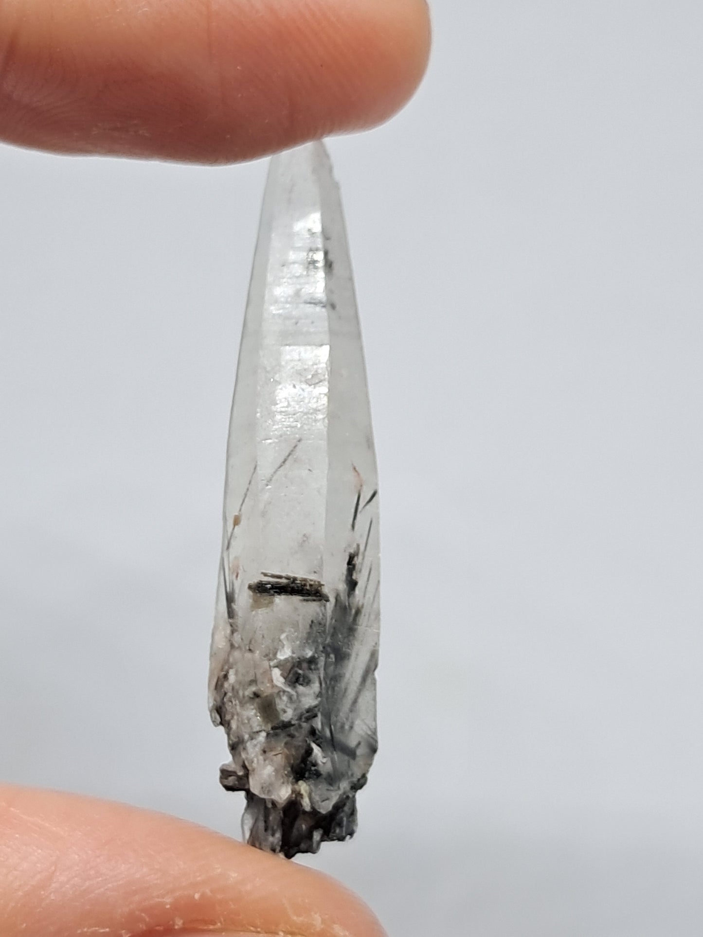 Tourmalinated Quartz Natural Crystal Point (Karur) Rough Stone | Mineral Specimen #TQ7