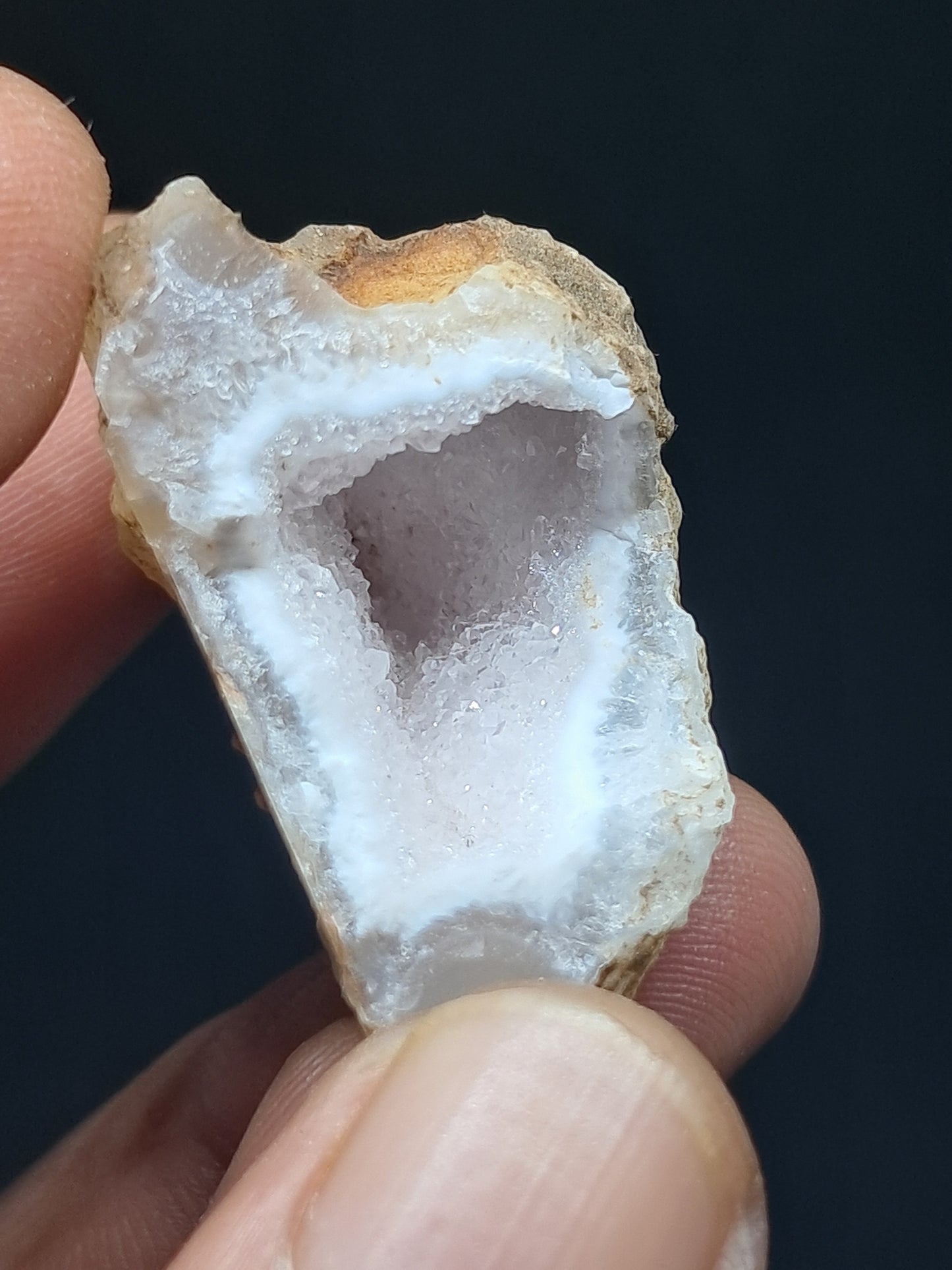 Pink Quartz Geode (Ajanta) | Deep Cavity | Natural Crystal | Chalcedony #GD24