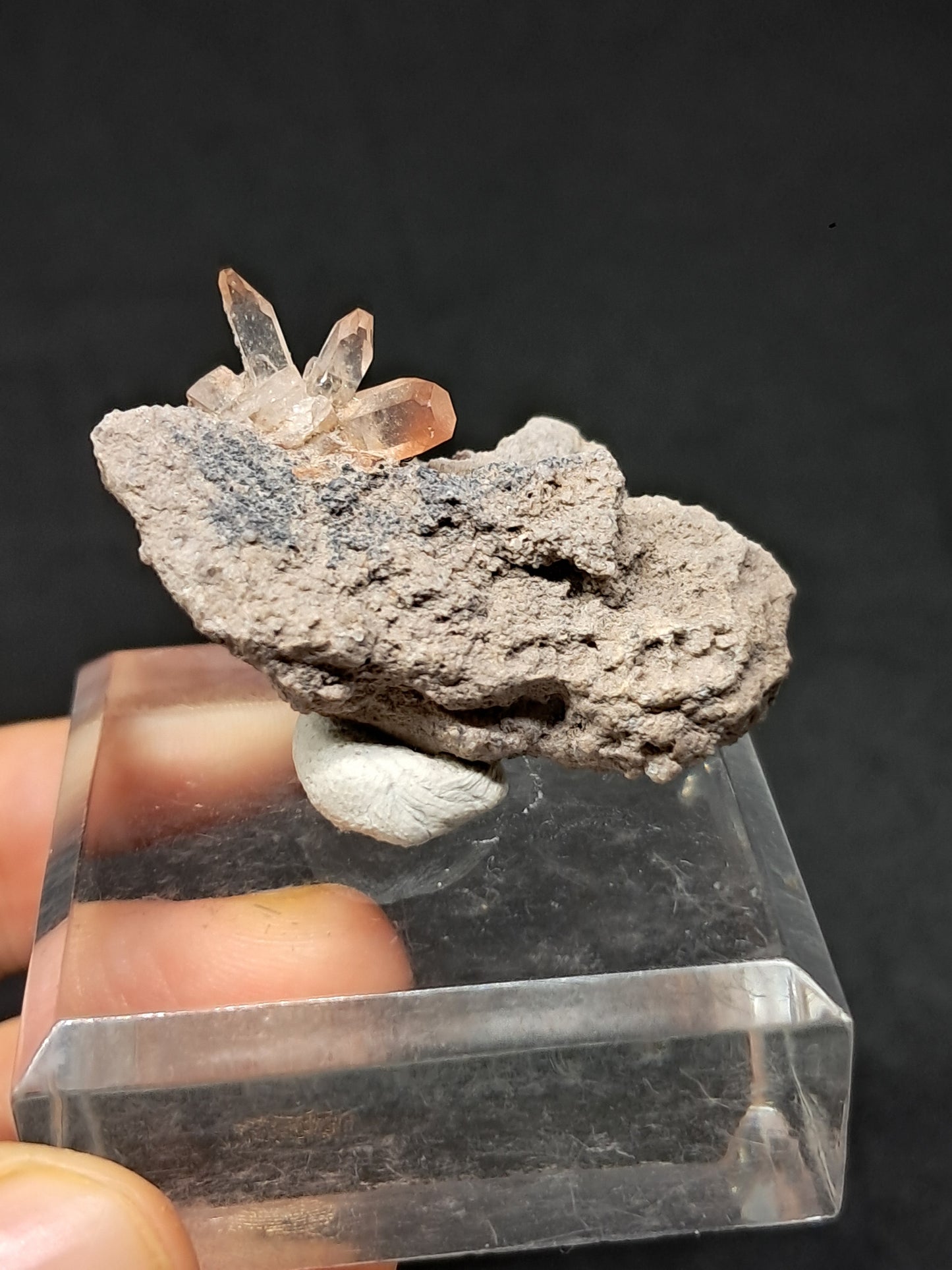 Cristales de topacio natural en matriz (México), piedra preciosa rara | Ejemplar mineral n.° TPZ11