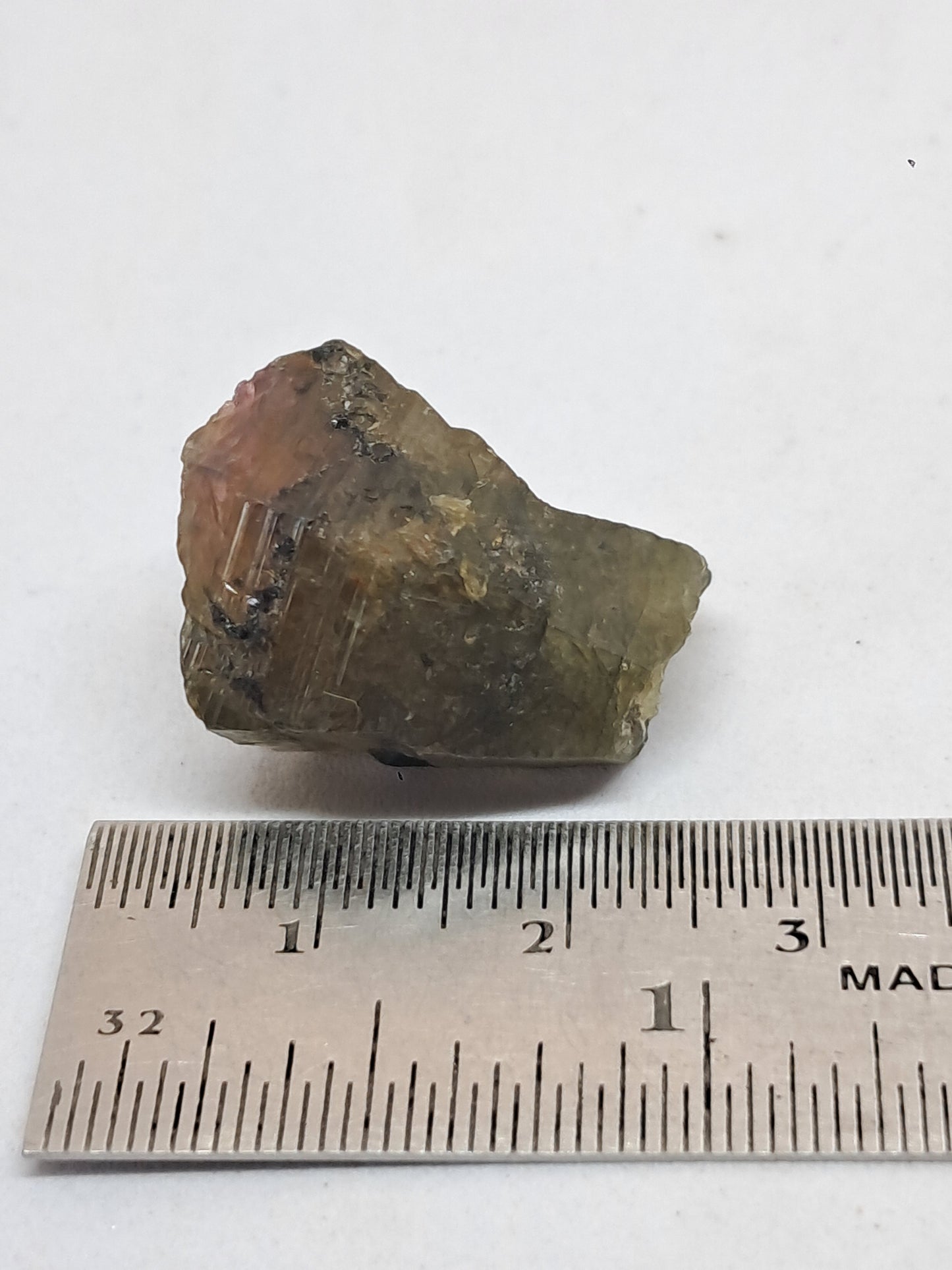 Natural Green Pink Sapphire Crystal (Karur) Rough Stone | Bicolor | Mineral Specimen #SP33