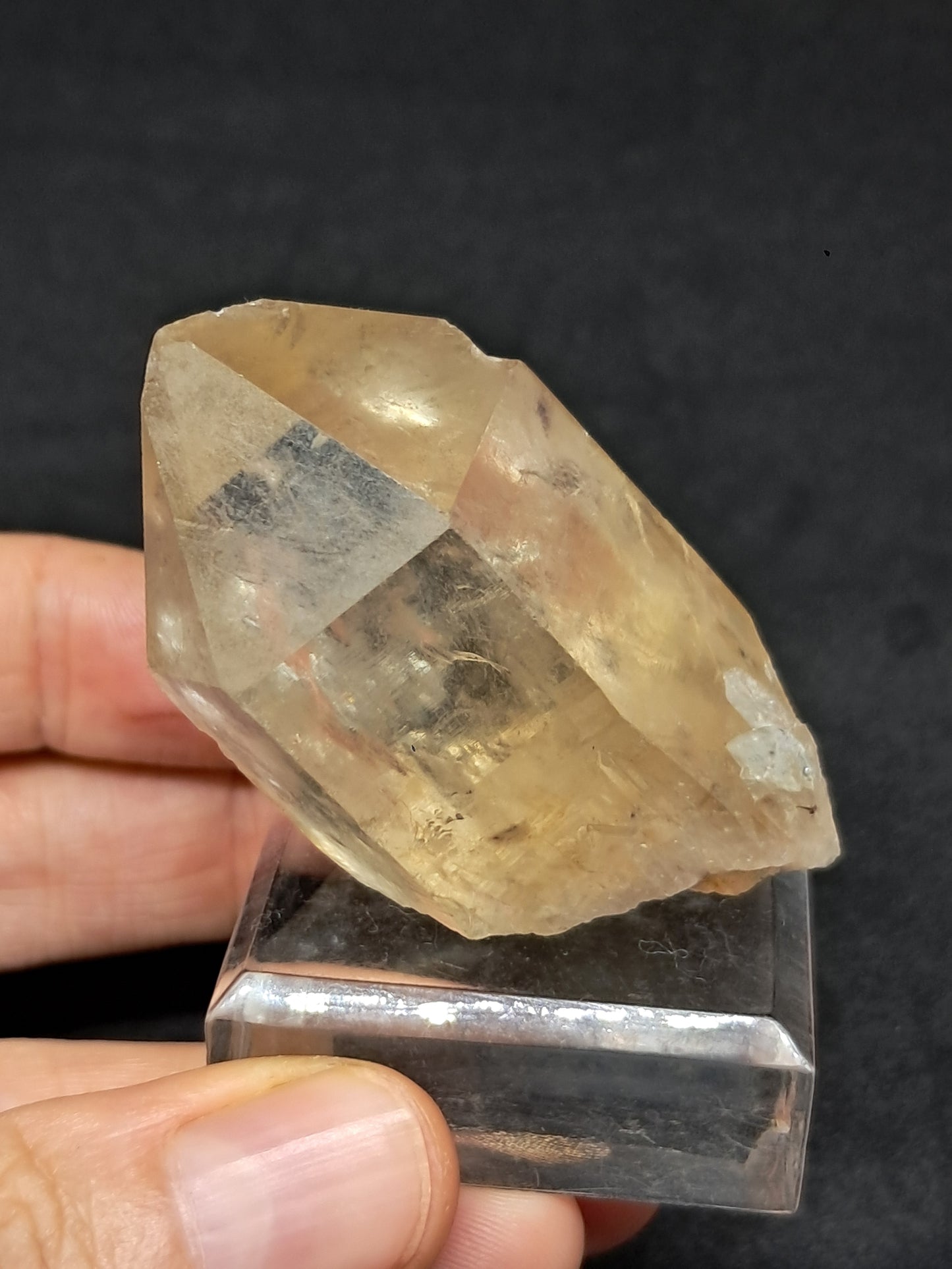 Natural Citrine "Kundalini" with Rainbows (Democratic Republic of Congo) Crystal Point | Mineral Specimen) #CTN16