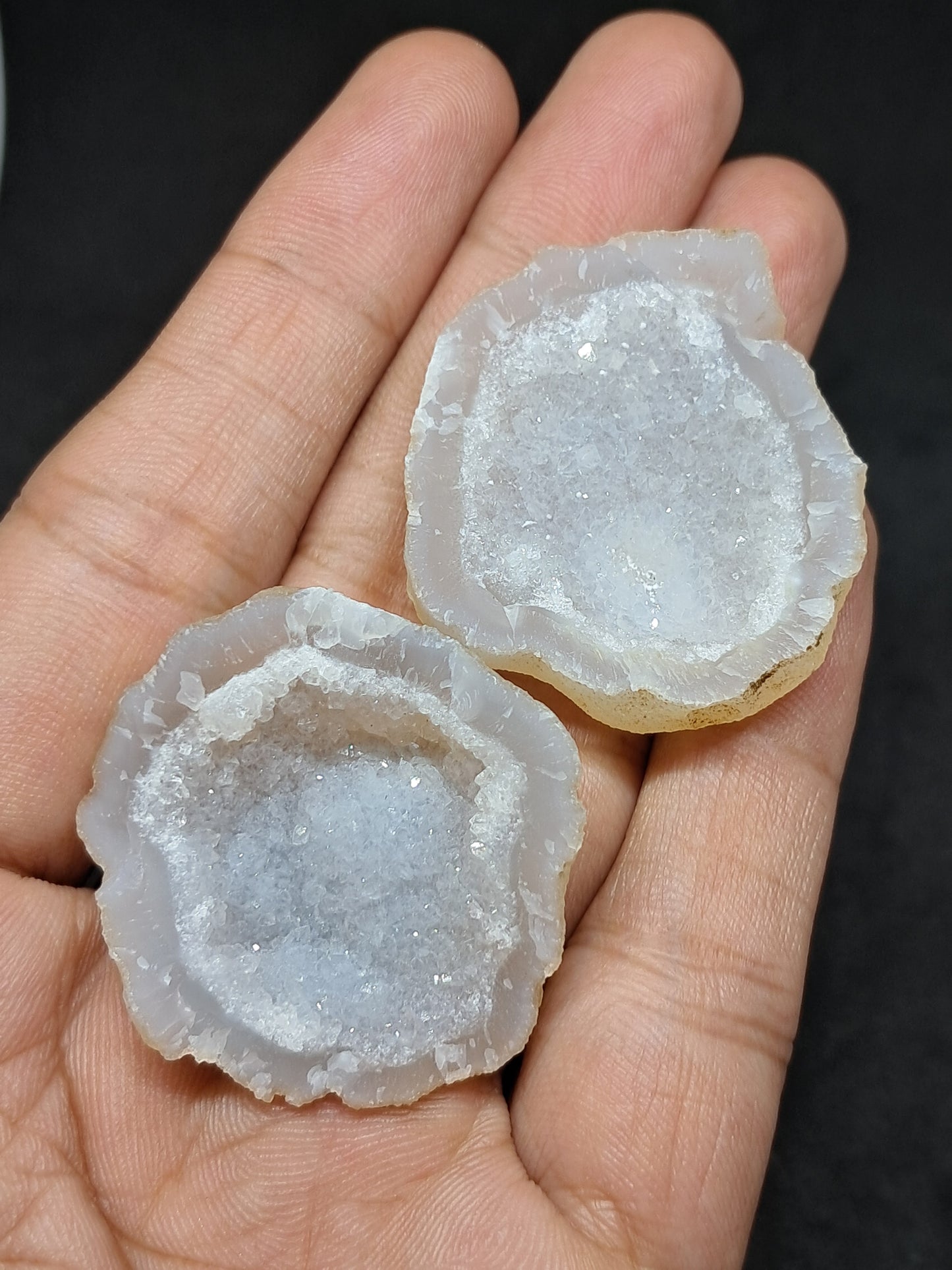 Quartz Geode (Ajanta) w/ White Fluorite Balls | Natural Crystal | Rough Stone #GD18