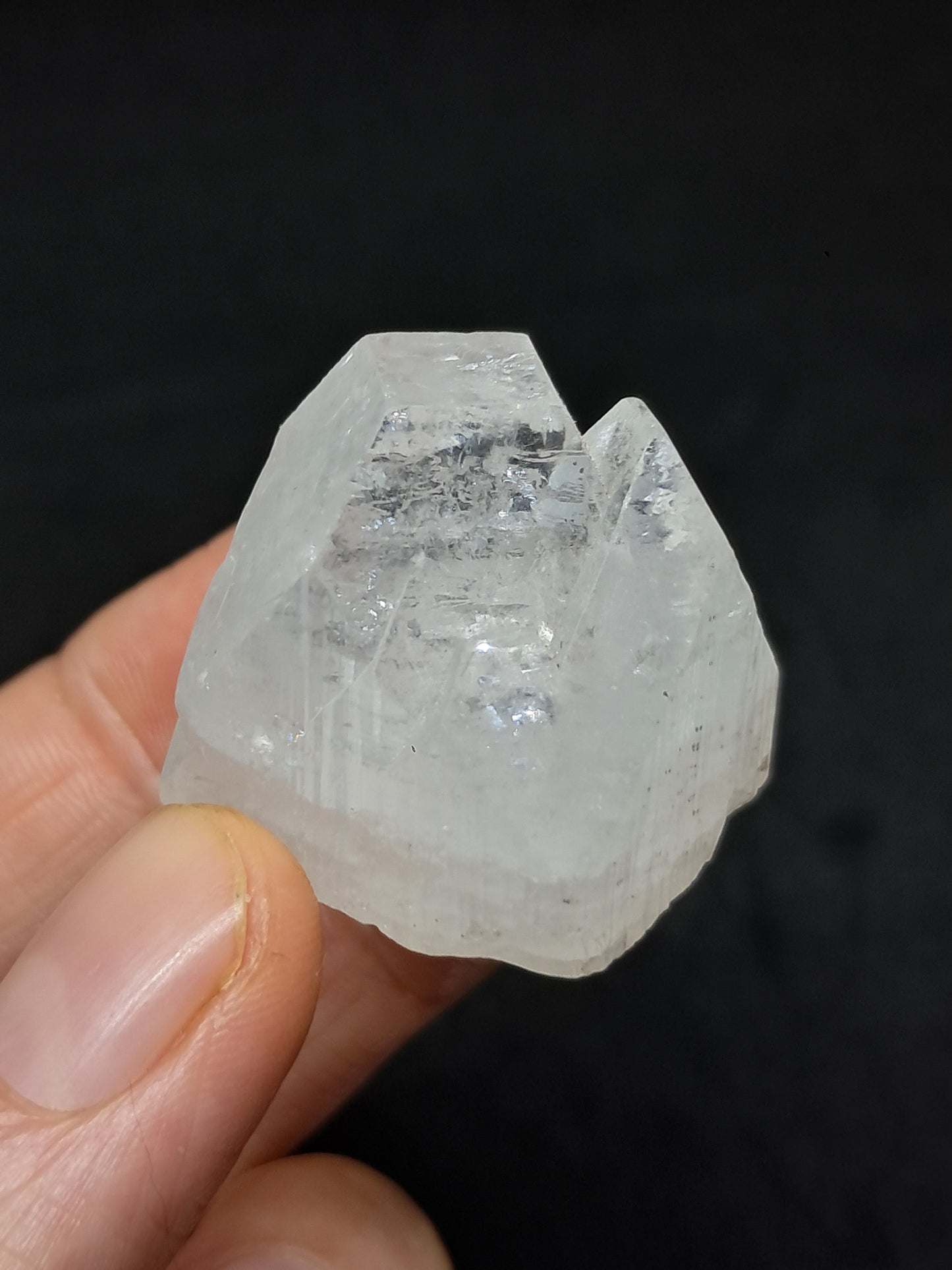 Clear Apophyllite Twinned Crystal (Ajanta) Natural Point | Mineral Specimen #AP57
