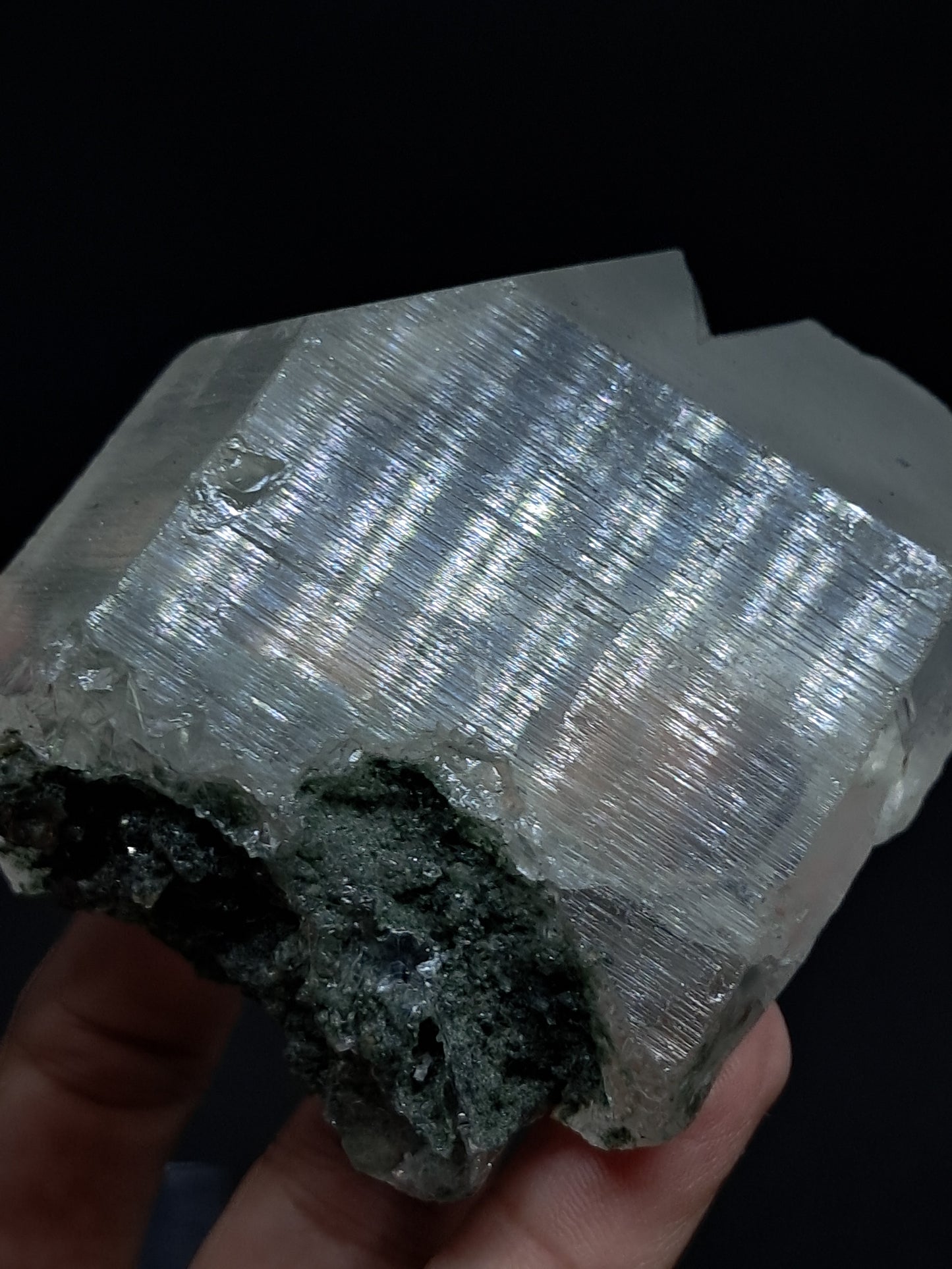 Phantom Quartz with Chlorite and Rutile inclusion (Non-precious Natural Stone) #CH32