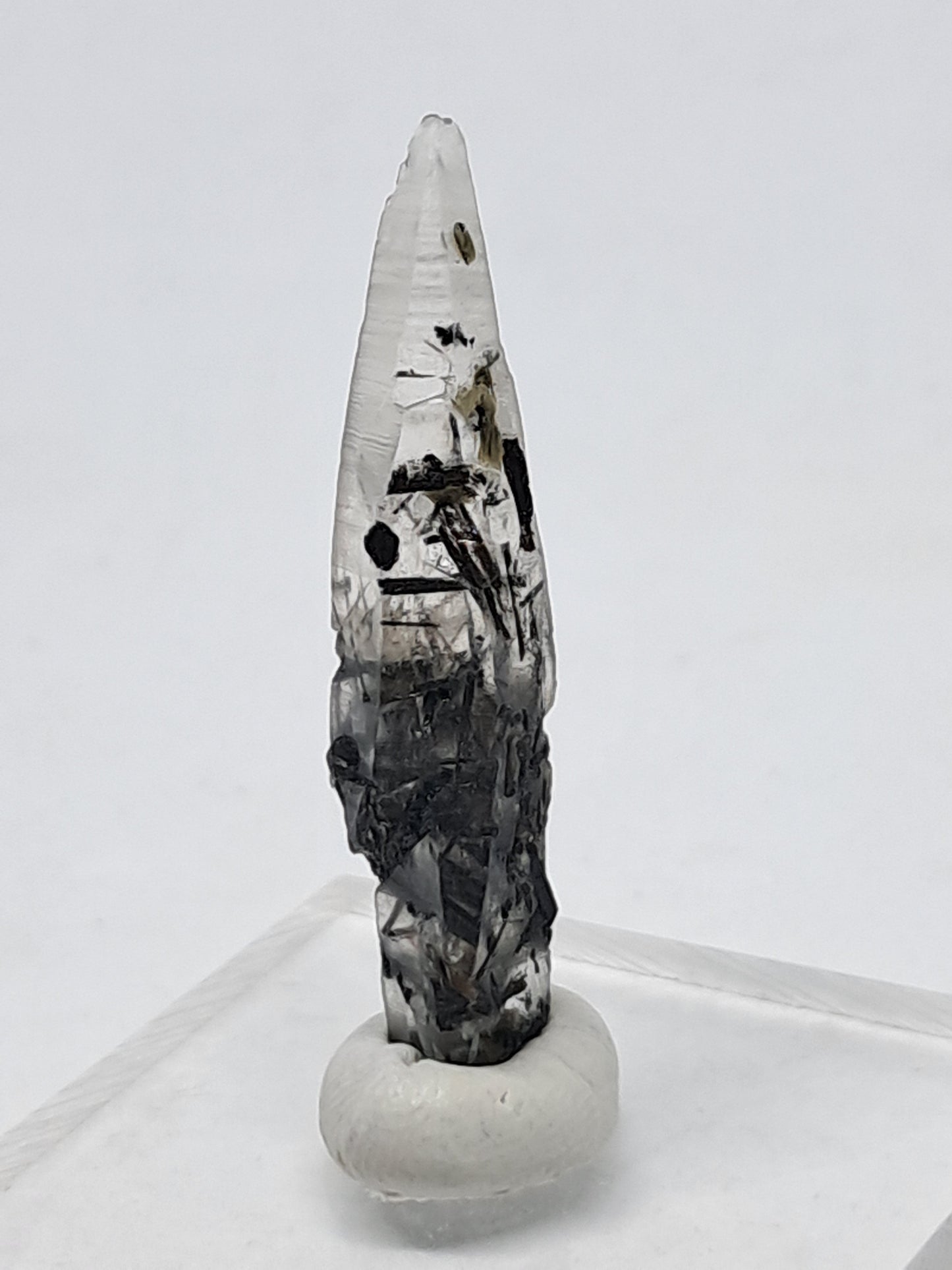 Tourmalinated Quartz natural crystal point (Non-precious natural stone) #TQ8
