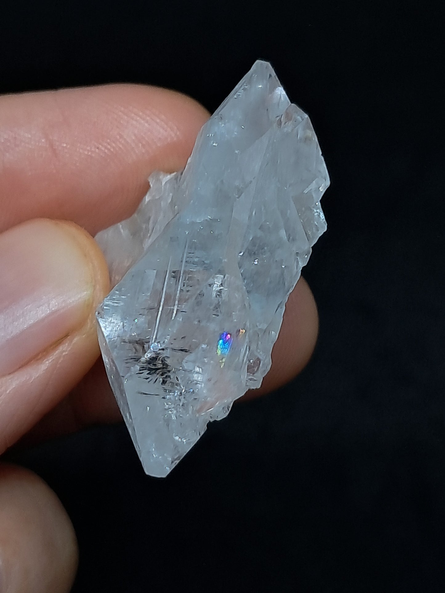 Clear Apophyllite Biterminated Point (Ajanta) Natural Crystal | Mineral Specimen #AP55