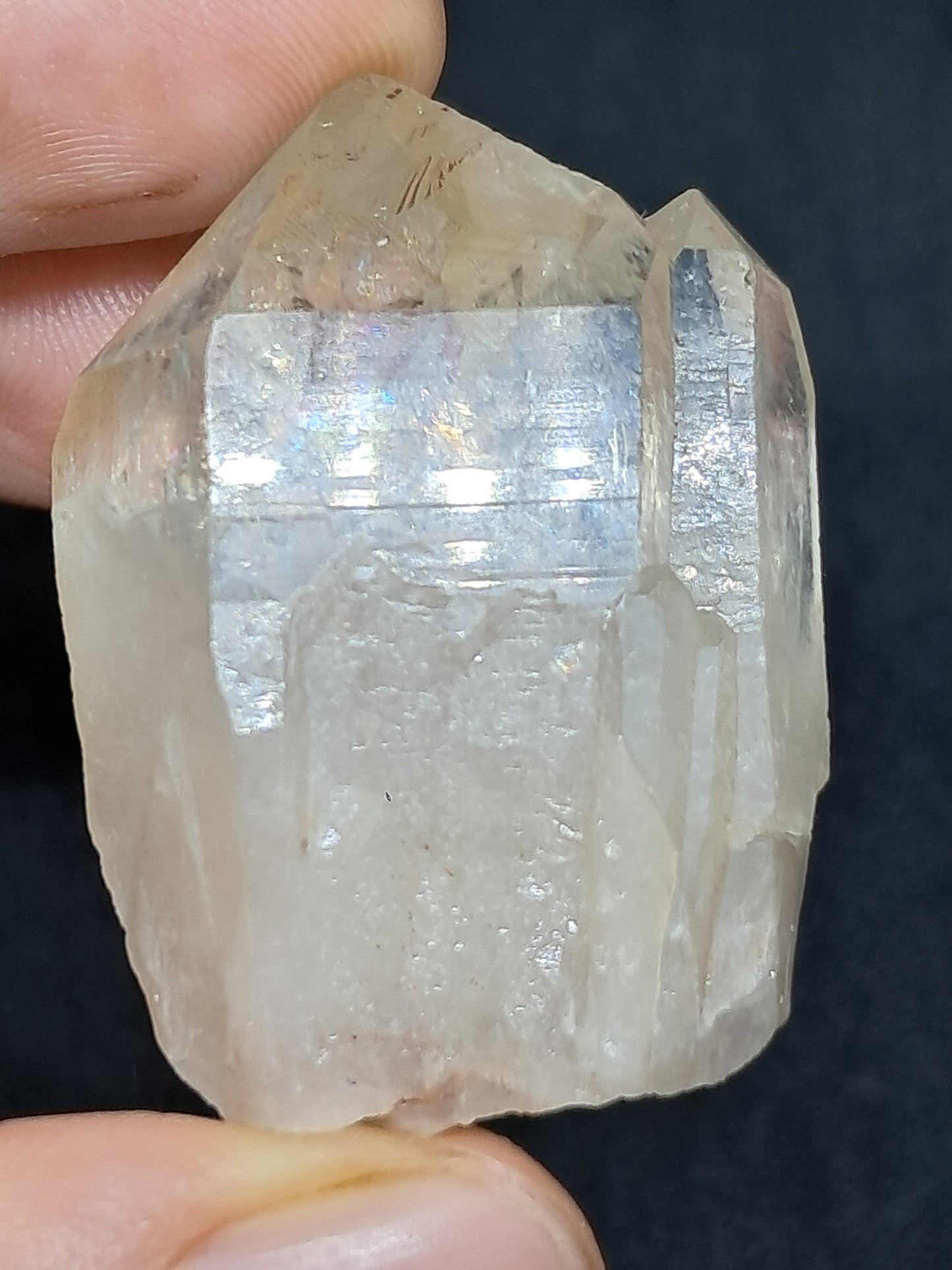 Natural Citrine "Kundalini" with Rainbows (Democratic Republic of Congo) Twinned Crystal Point | Mineral Specimen) #CTN17