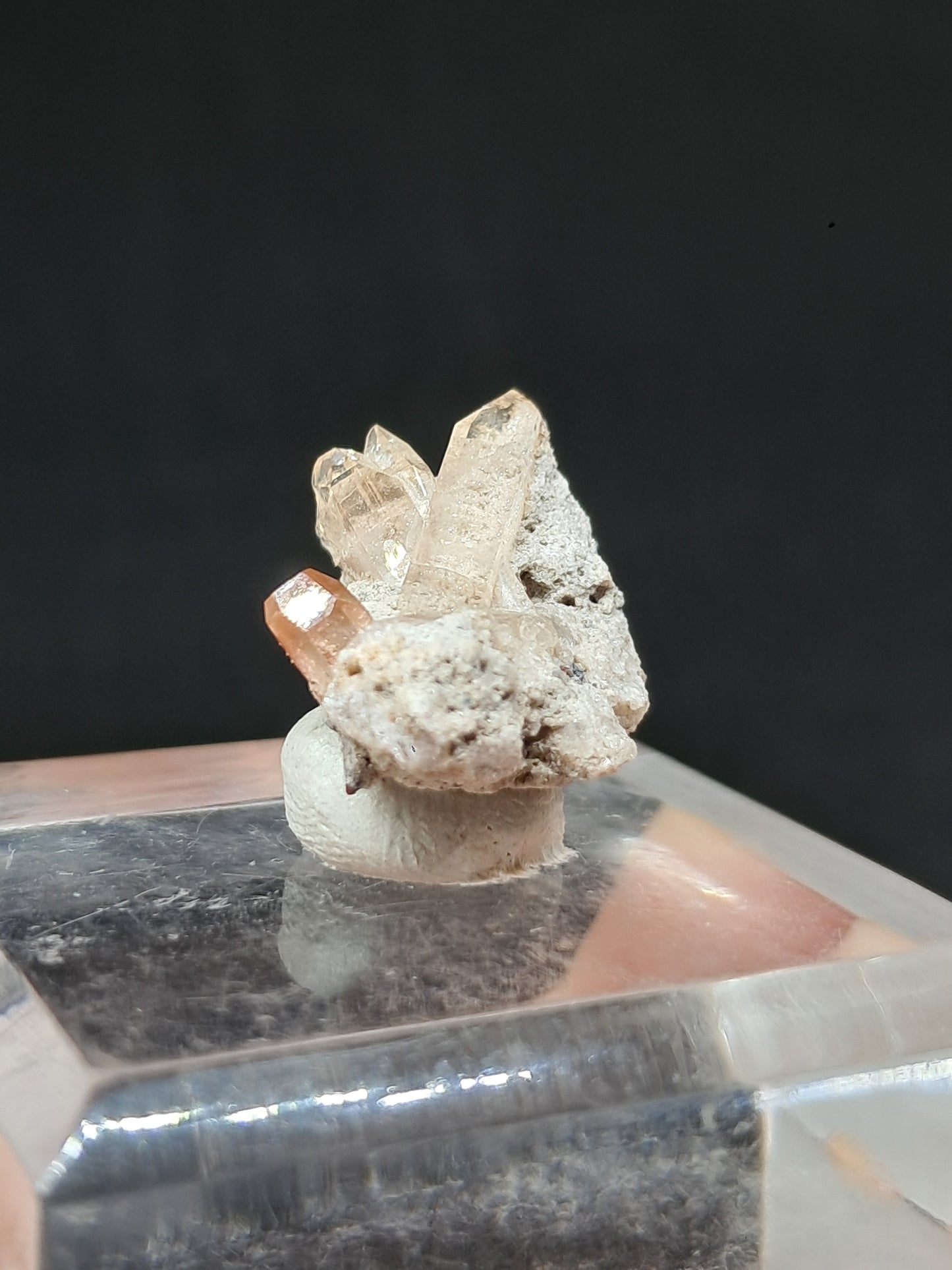 Cristales de topacio natural en matriz (México), piedra preciosa rara | Ejemplar mineral n.° TPZ13