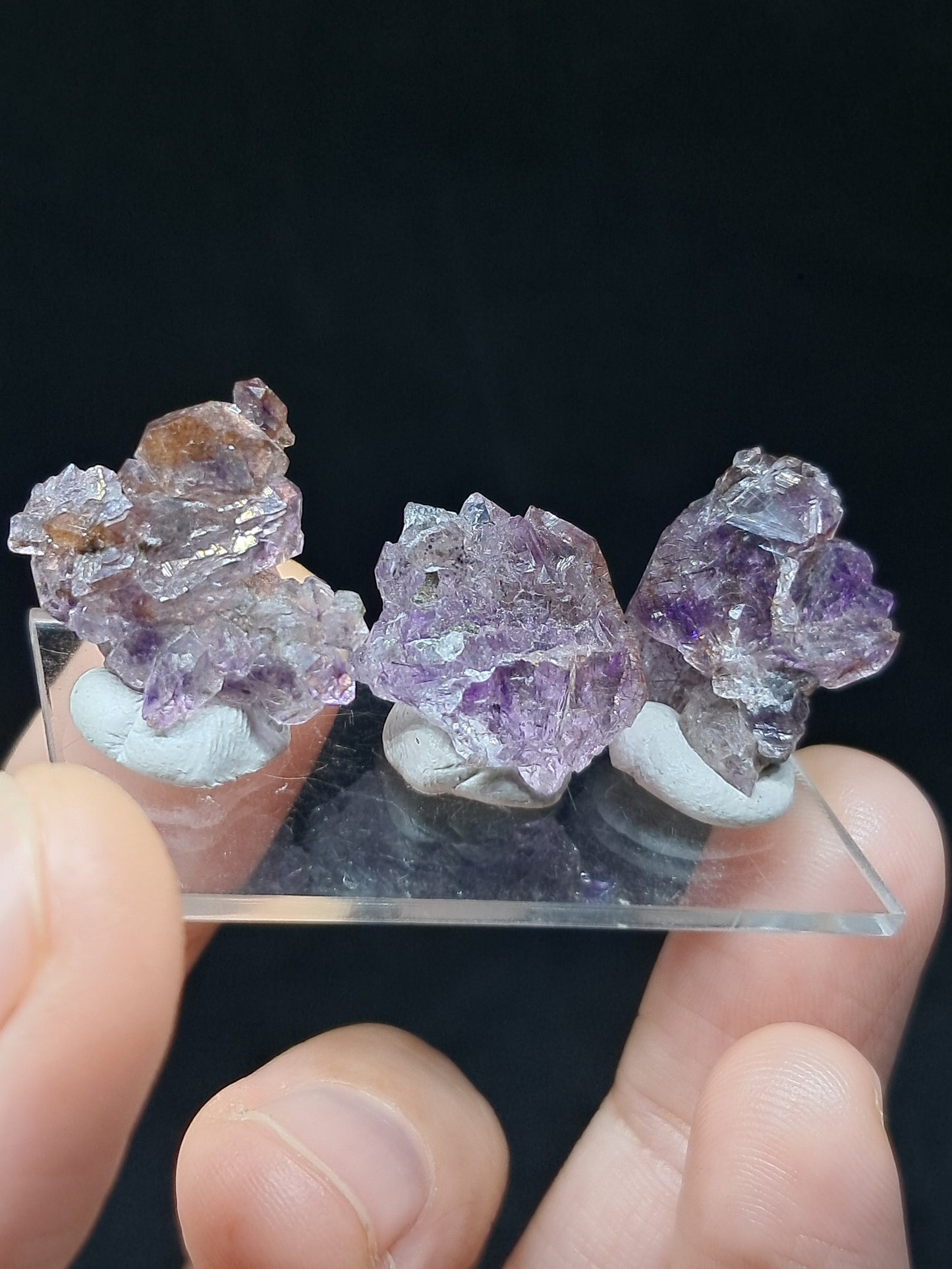 Set of 3 Amethyst from Karur w/ "Super Seven" Inclusions | Natural Crystals | Mineral Specimen #KA167