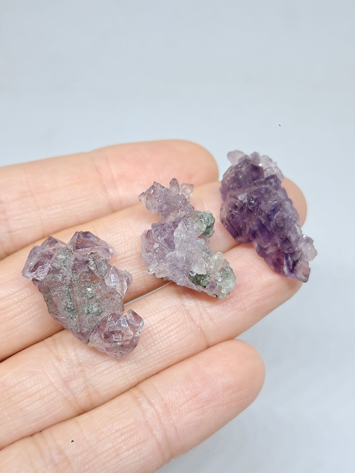 Set of 3 Amethyst from Karur | Natural Crystals | Mineral Specimen #KA171