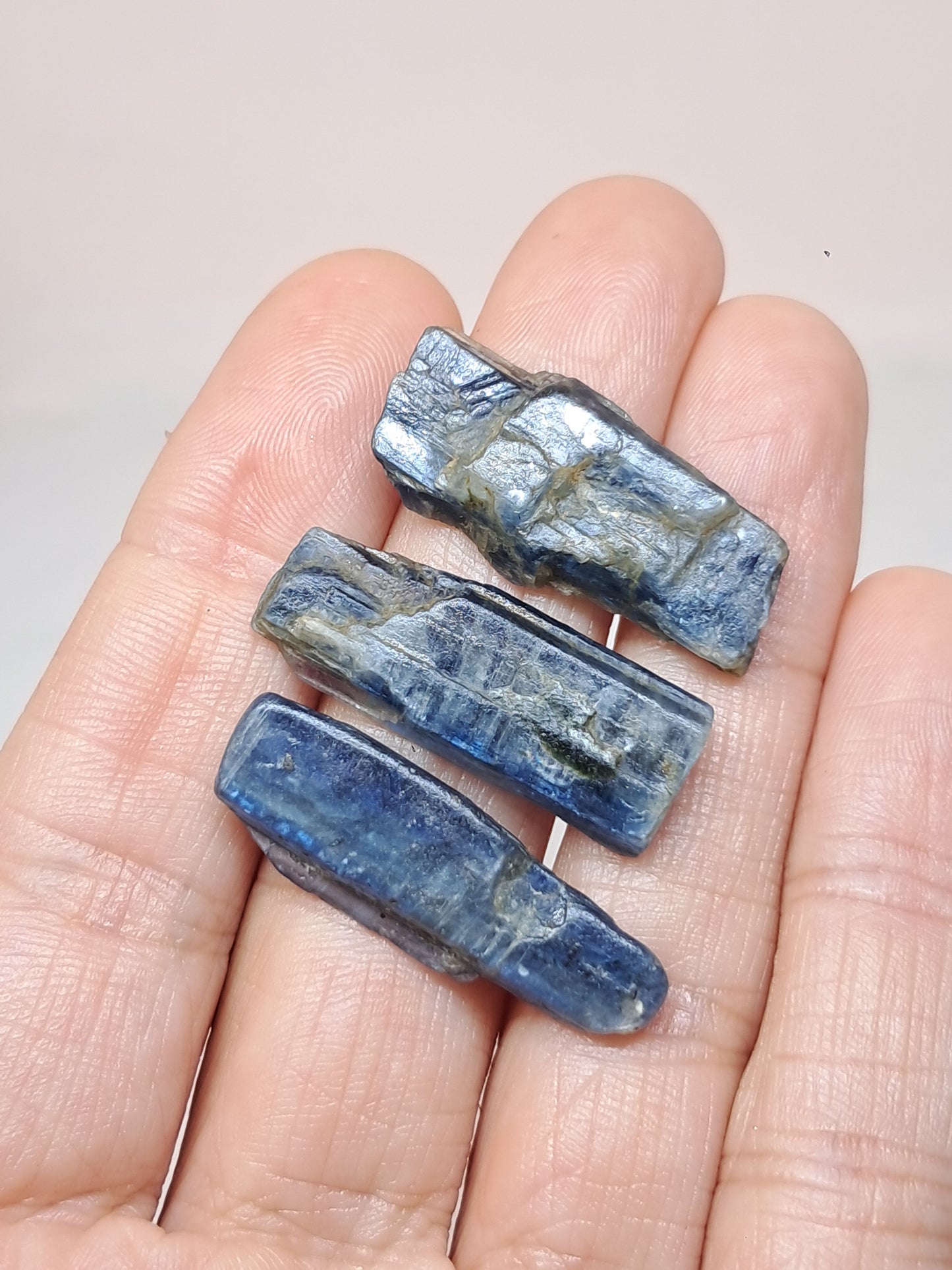Set of 3 Blue Kyanites (Nepal) Natural Crystals #KY24