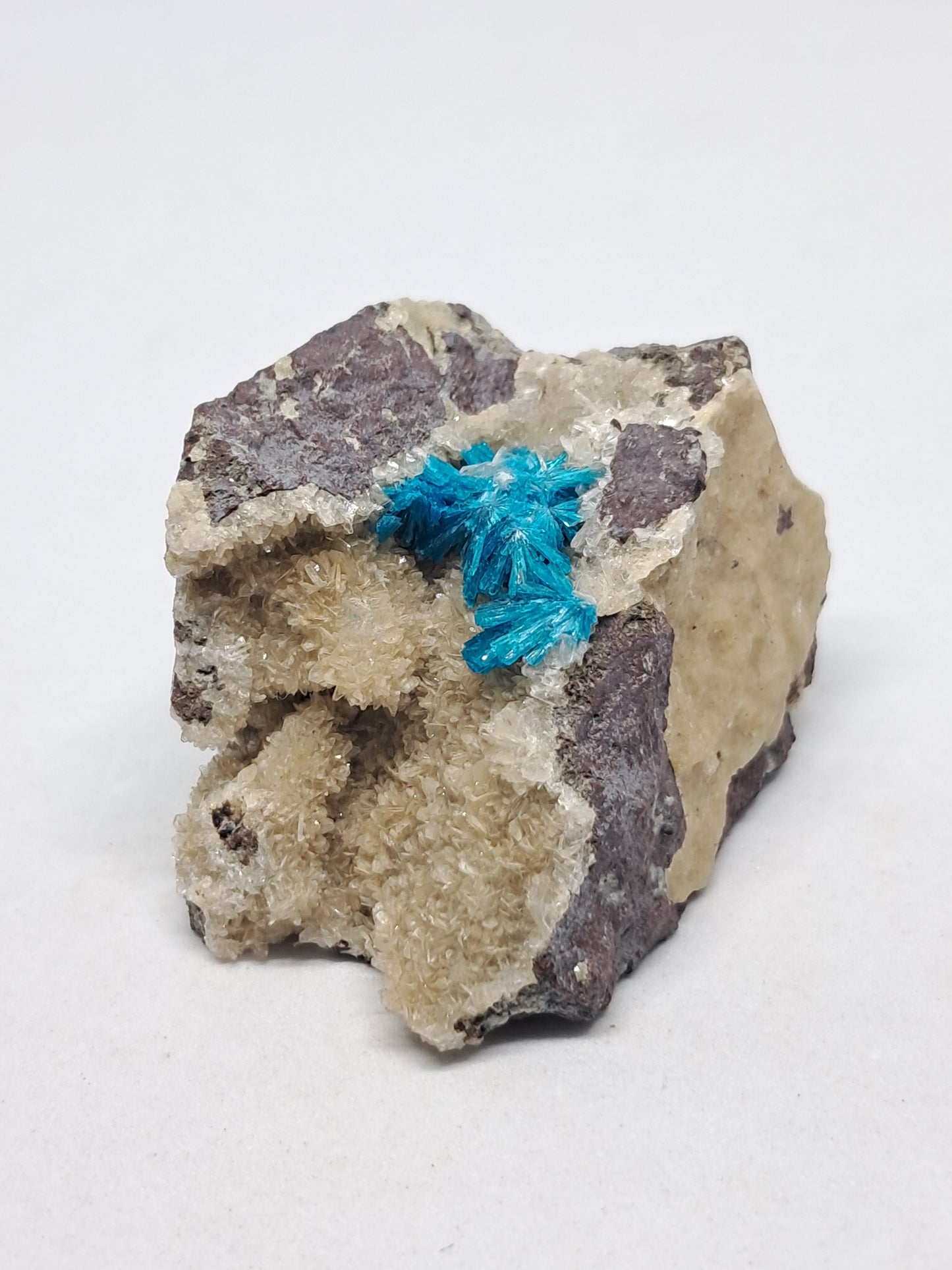 Cavansite on Heulandite Matrix (Wagholi) Rough Stone | Natural Crystal | Rare Mineral Specimen #CV18