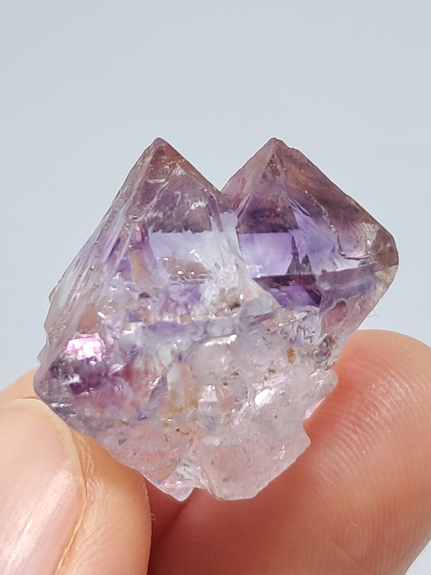 Elestial Amethyst (Karur) Lustrous Purple Quartz Crystal Point | Natural Stone | Mineral Specimen #KA45