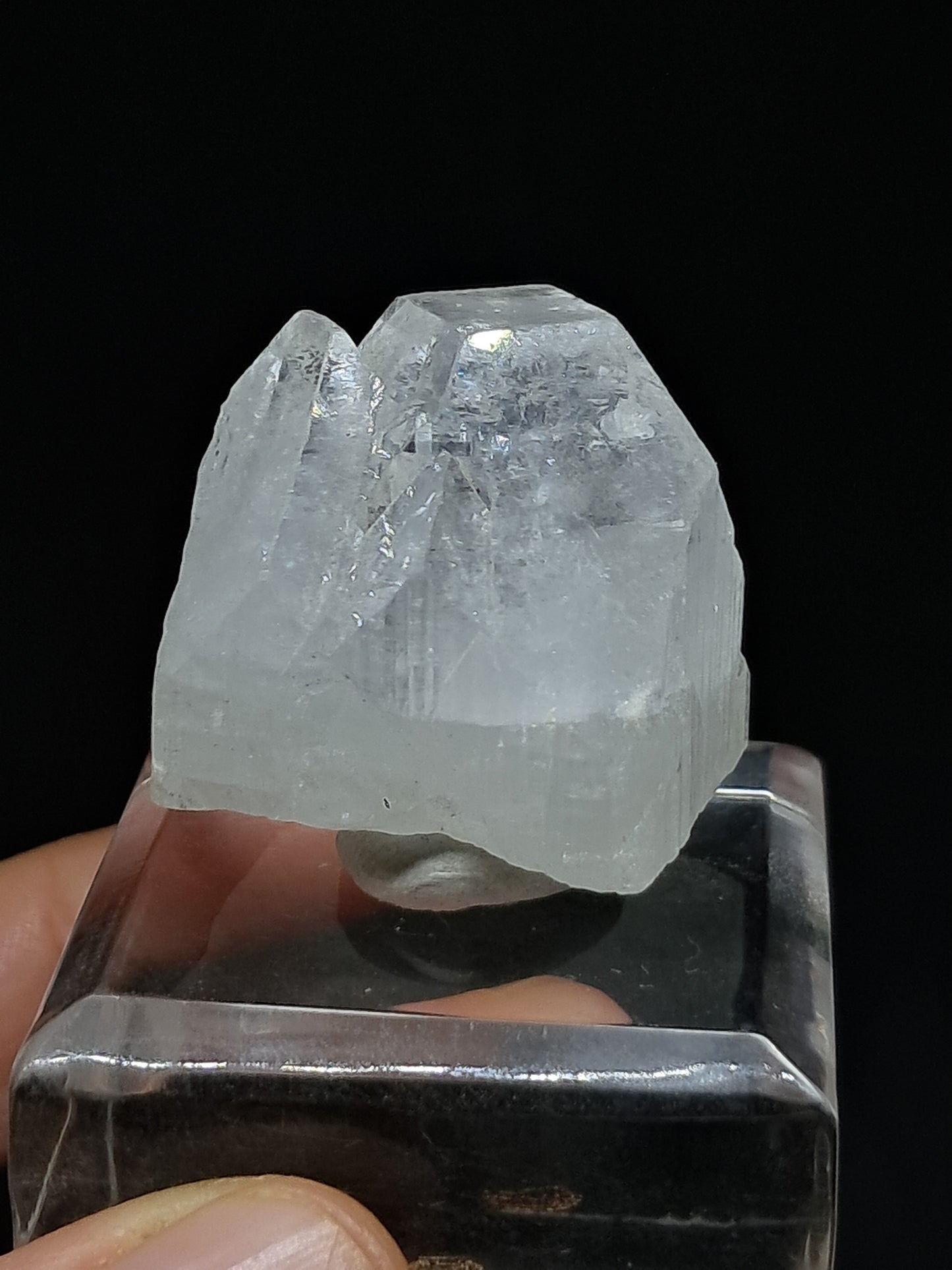 Clear Apophyllite Twinned Crystal (Ajanta) Natural Point | Mineral Specimen #AP57