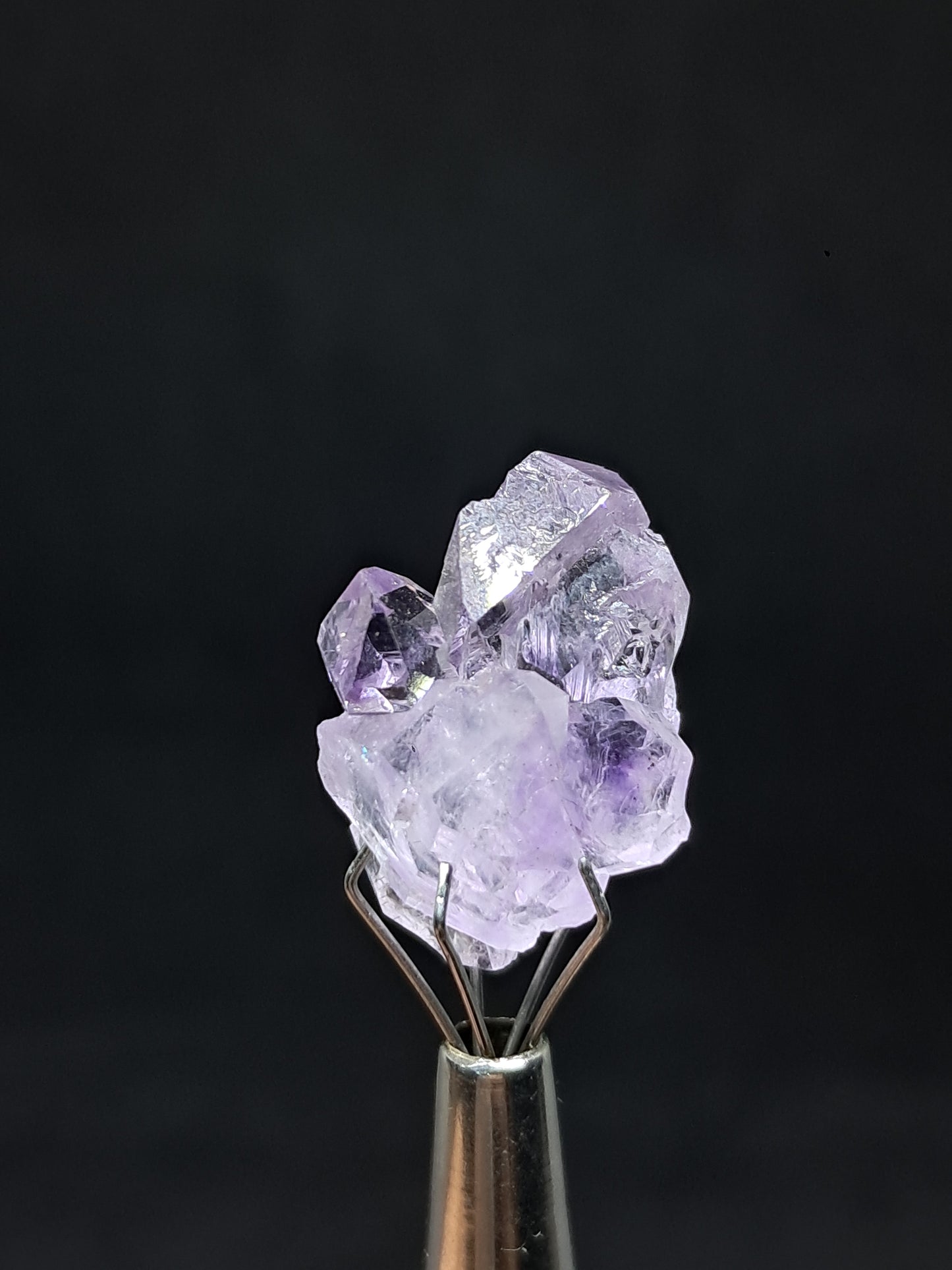 Set of 3 Small Elestial Amethyst from Karur | Super Seven Inclusions | Natural Crystals | Mineral Specimen #KA172