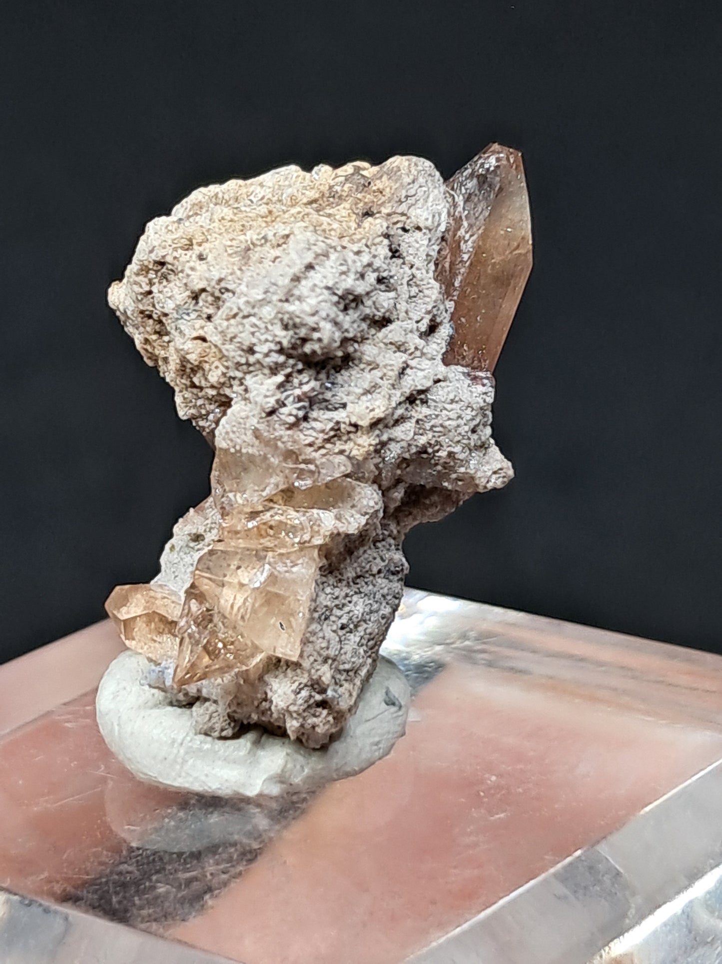 Cristales de topacio natural en matriz (México), piedra preciosa rara | Ejemplar mineral n.° TPZ8