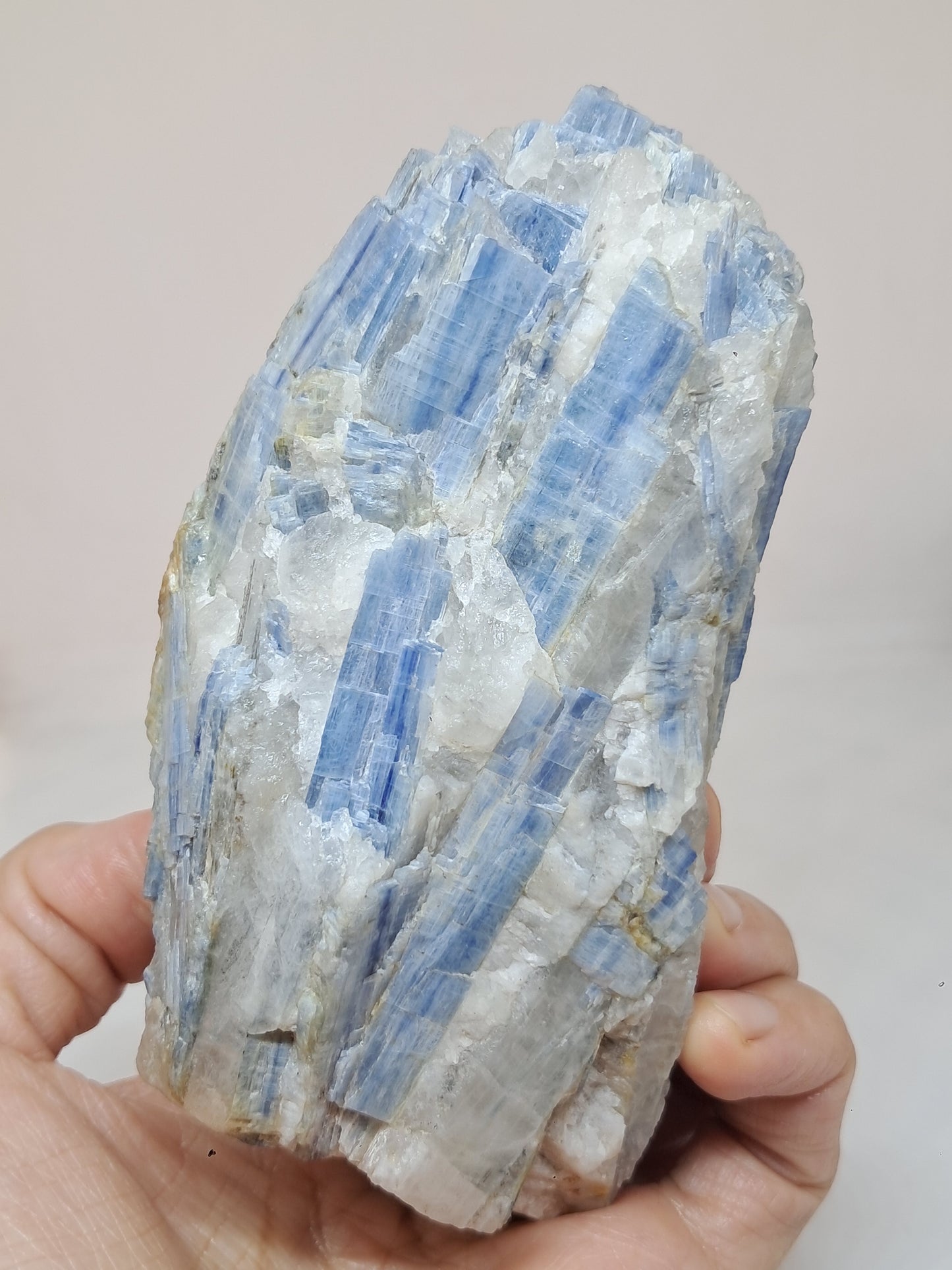 Blue Kyanite Cluster w/ Quartz (Tamil Nadu) Natural Mineral Specimen #KY1