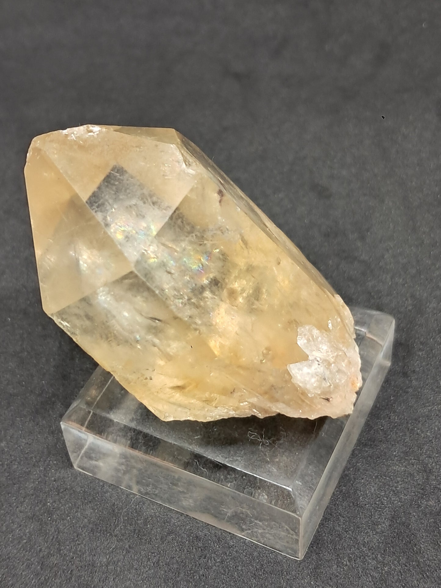Natural Citrine "Kundalini" with Rainbows (Democratic Republic of Congo) Crystal Point | Mineral Specimen) #CTN16